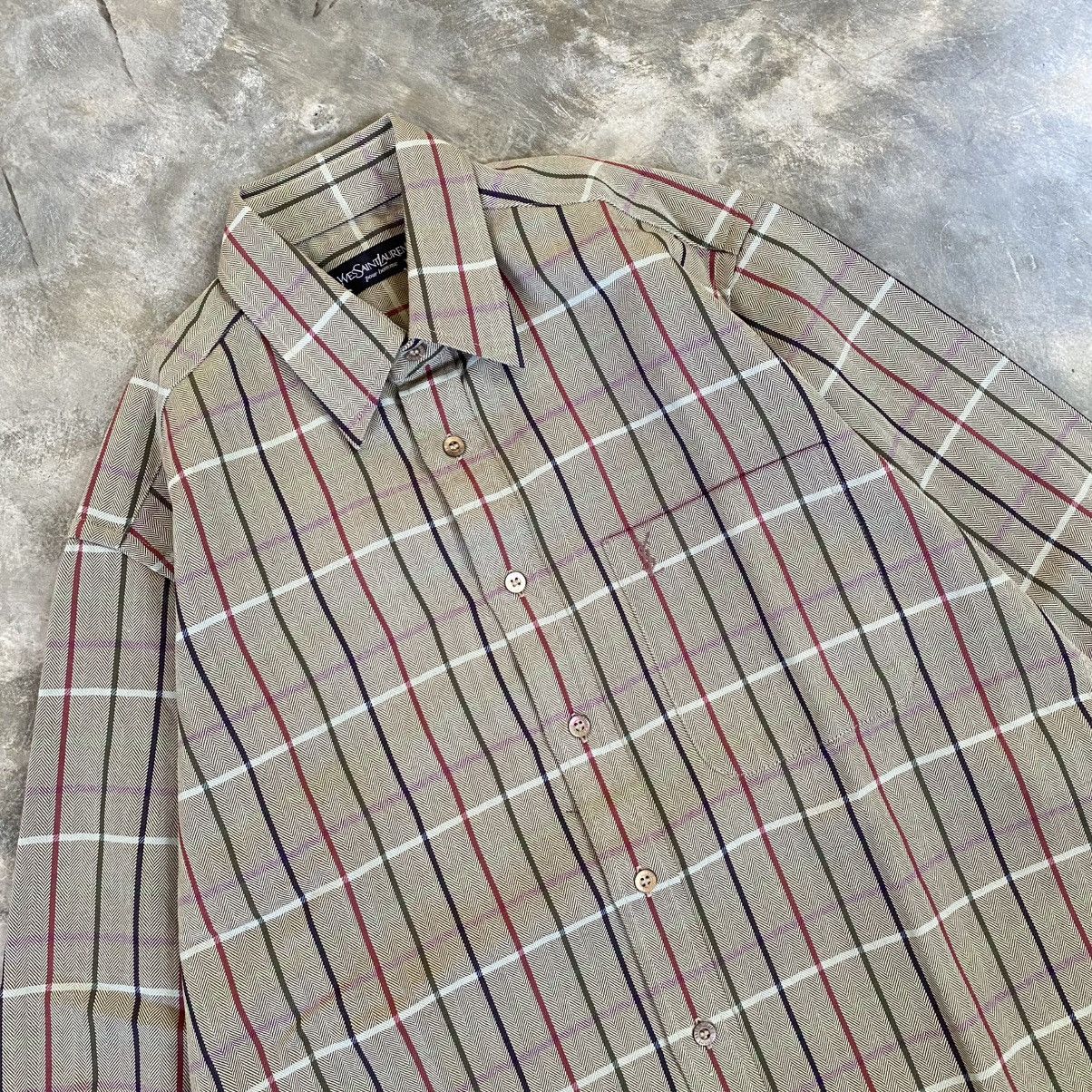 Yves Saint Laurent Vintage 90s YSL Stripe Long Sleeve Button up Shirt Size US M / EU 48-50 / 2 - 2 Thumbnail