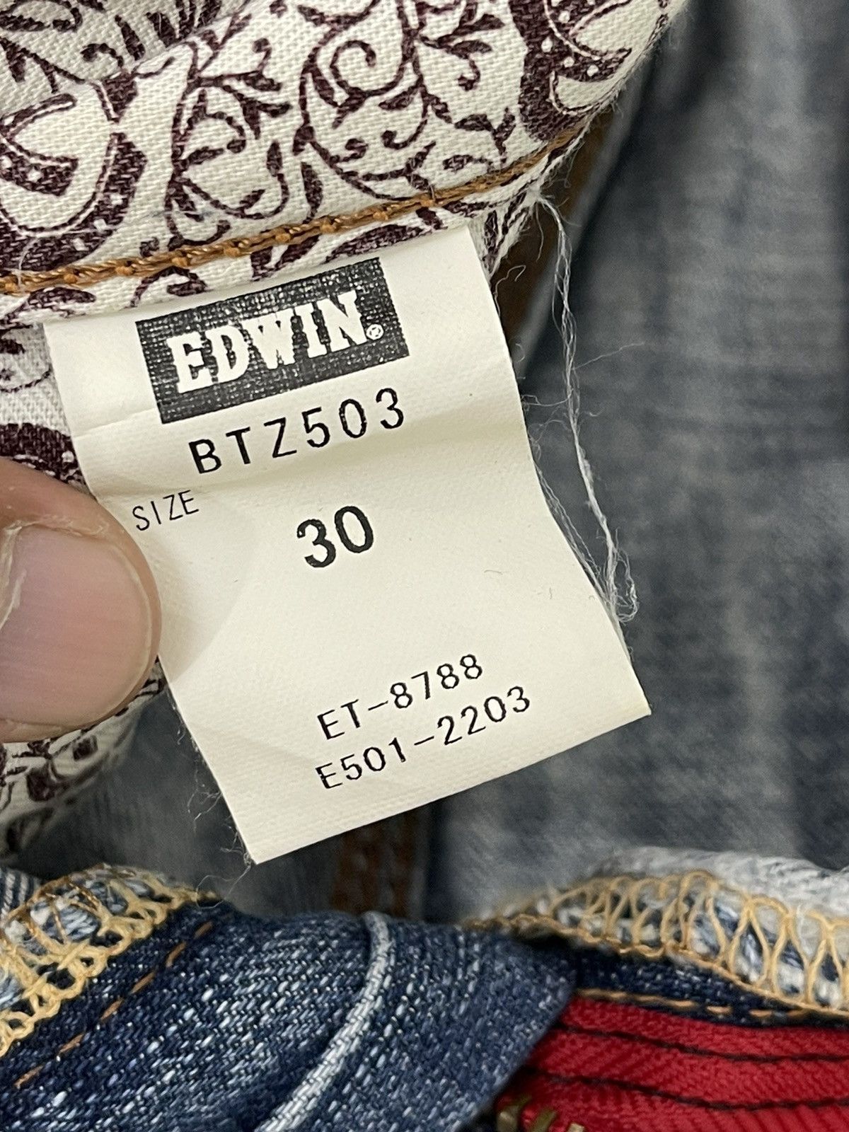Edwin Distress Jeans Edwin Japan Faded Regular Straight 7🟦5 Size US 32 / EU 48 - 22 Thumbnail