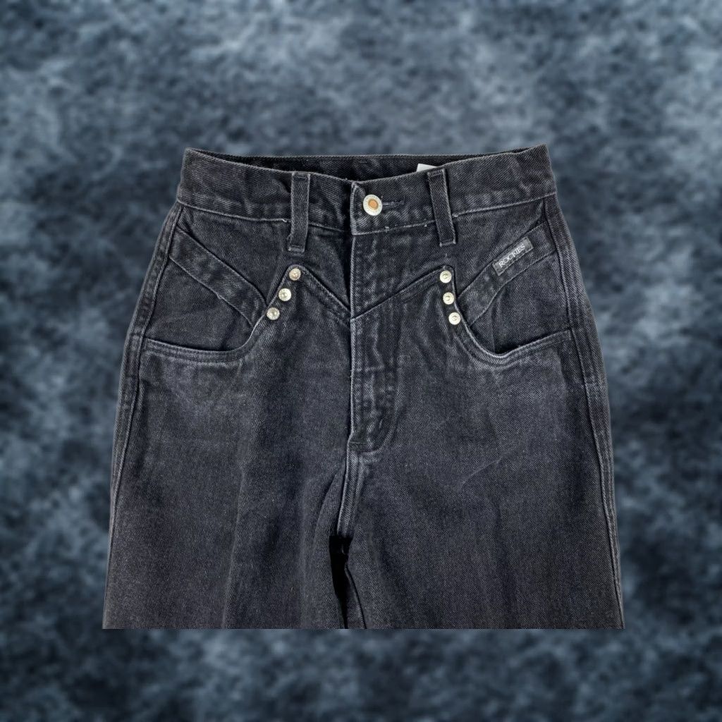 Vintage Vtg Rockies Jeans Womens 26/3 Black Rivets Bareback Riding High Rise Cowgirl 90s Size 26" / US 2 / IT 38 - 1 Thumbnail