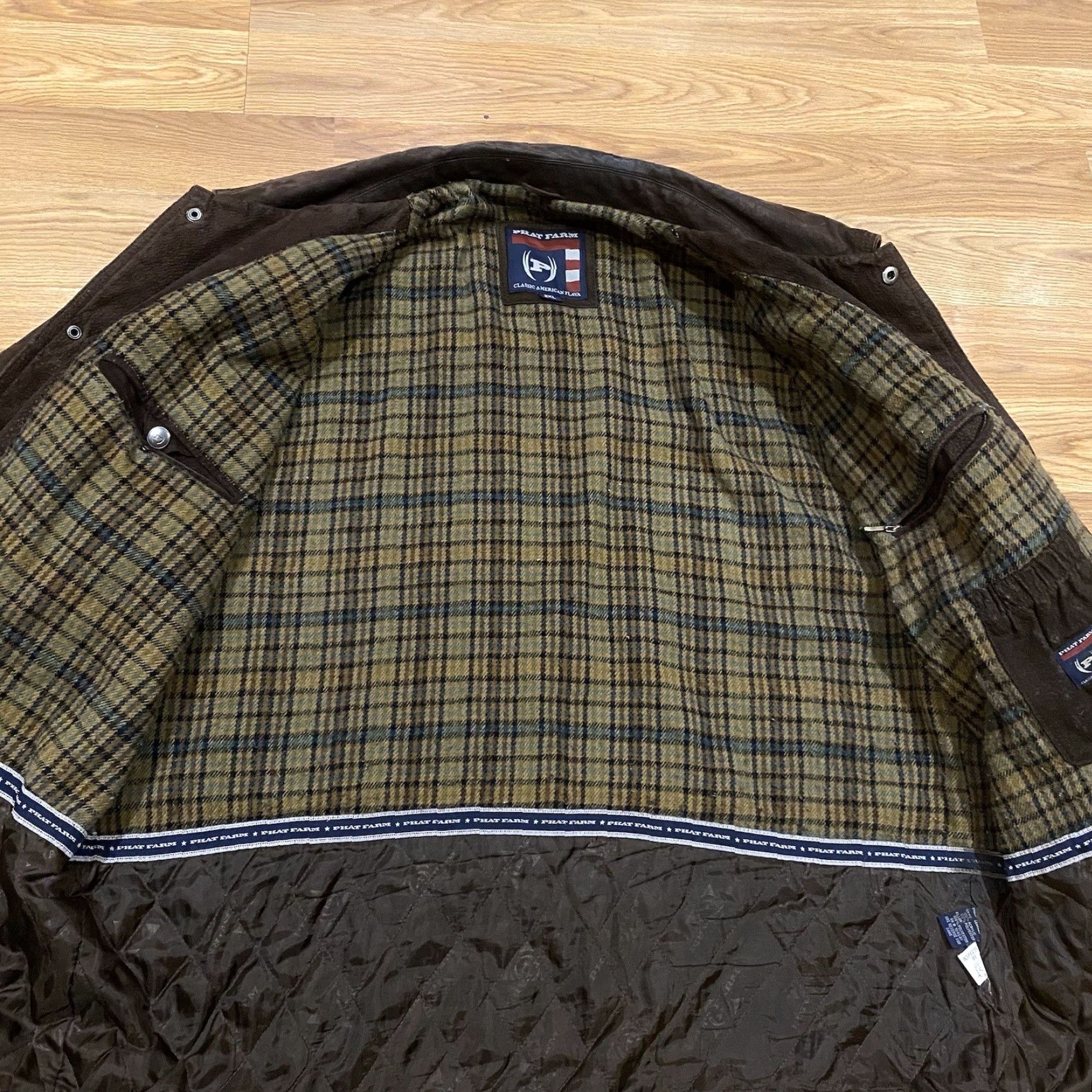 Phat Farm VINTAGE Phat Farm Brown Suede Leather Jacket 2XL Wool Lined Hip-Hop Y2K Wu Tang Size XXL Mens Jacket Size US XXL / EU 58 / 5 - 5 Thumbnail
