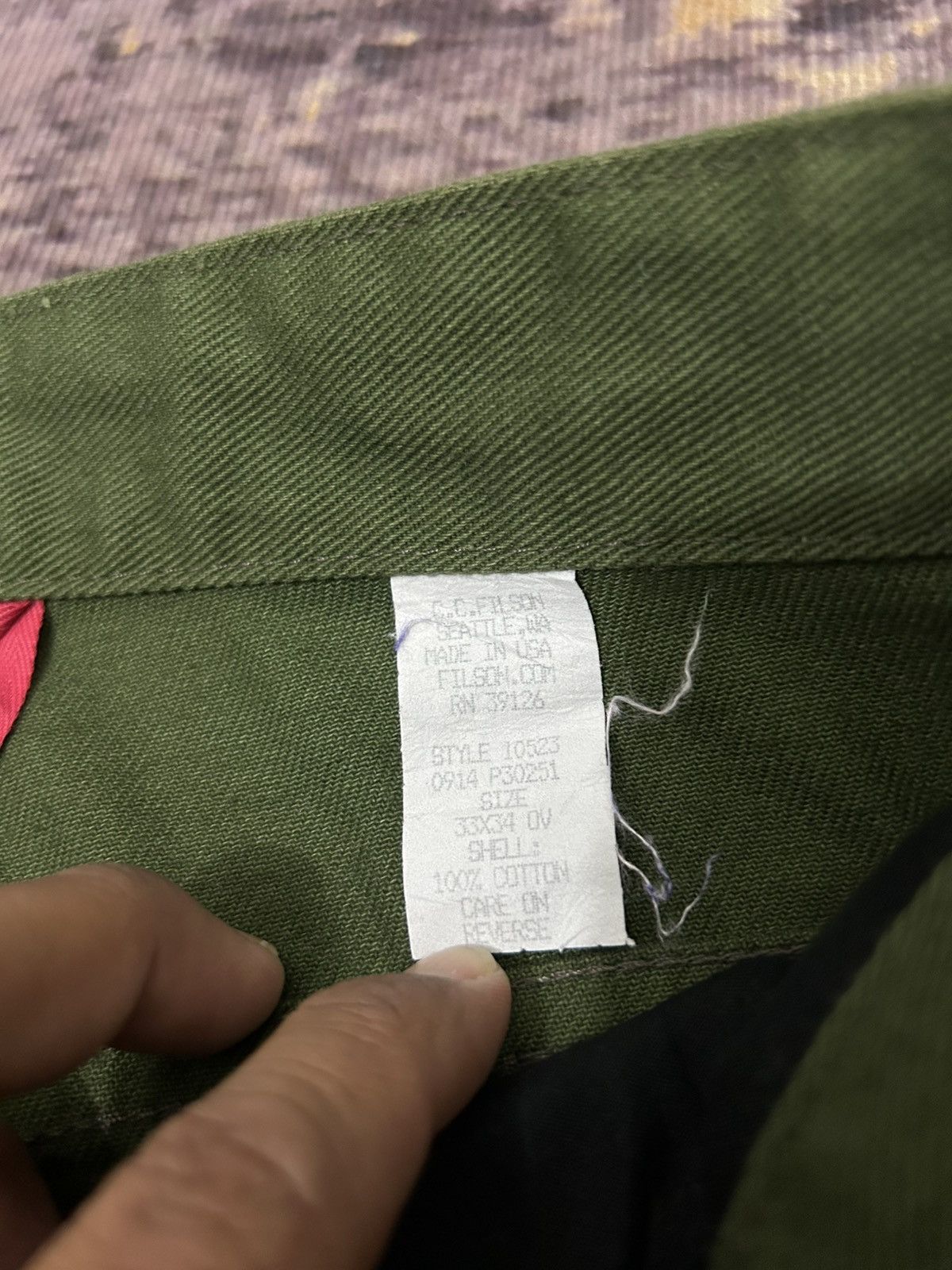 Filson Filson Army Green Sun Faded Pants Size US 33 - 13 Thumbnail