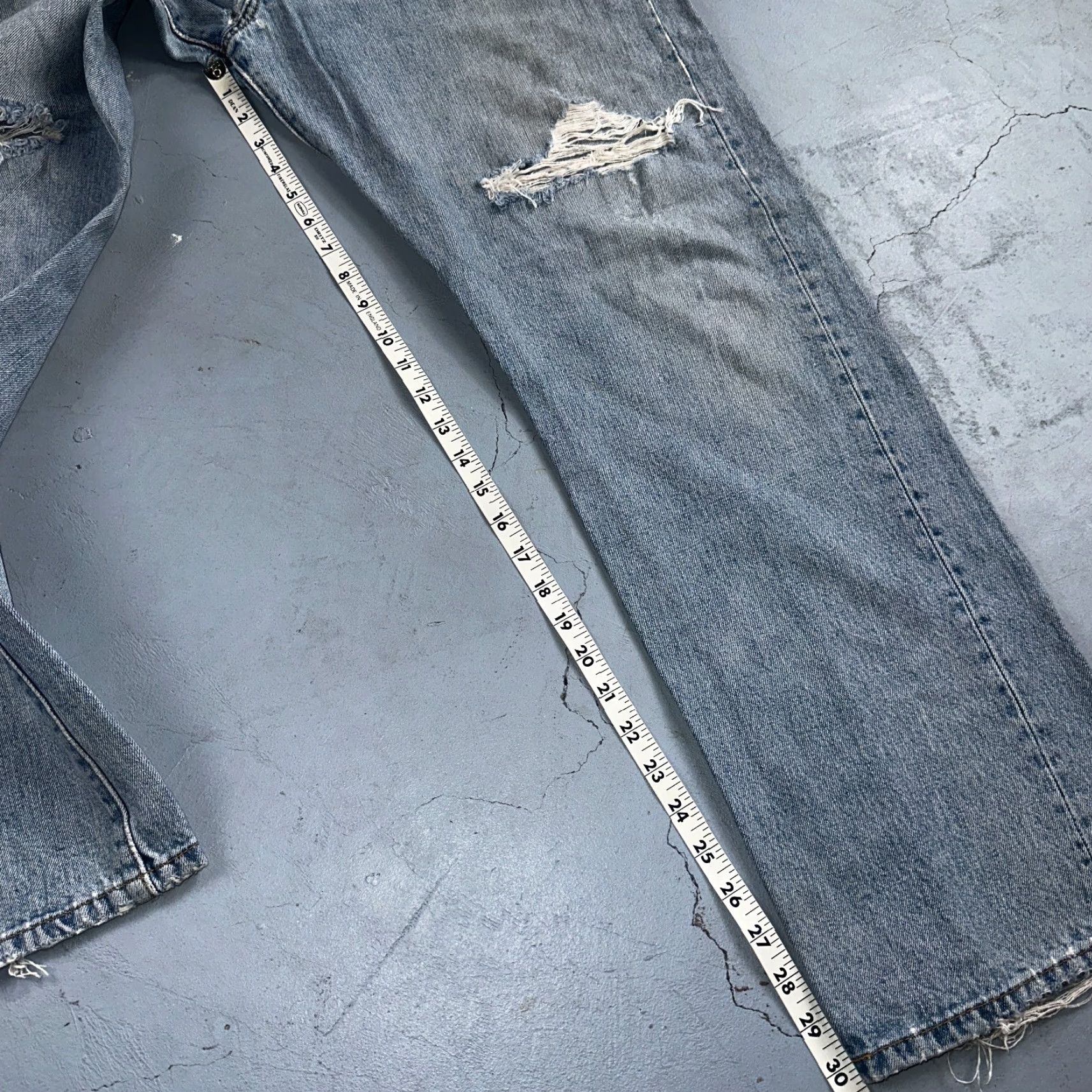 Levi's Levi's 501 Vintage Y2K Straight Jeans 90s Light Blue 38x32 Men's Regular Denim Cotton Blue 501 Series Jeans Size US 38 / EU 54 - 5 Thumbnail