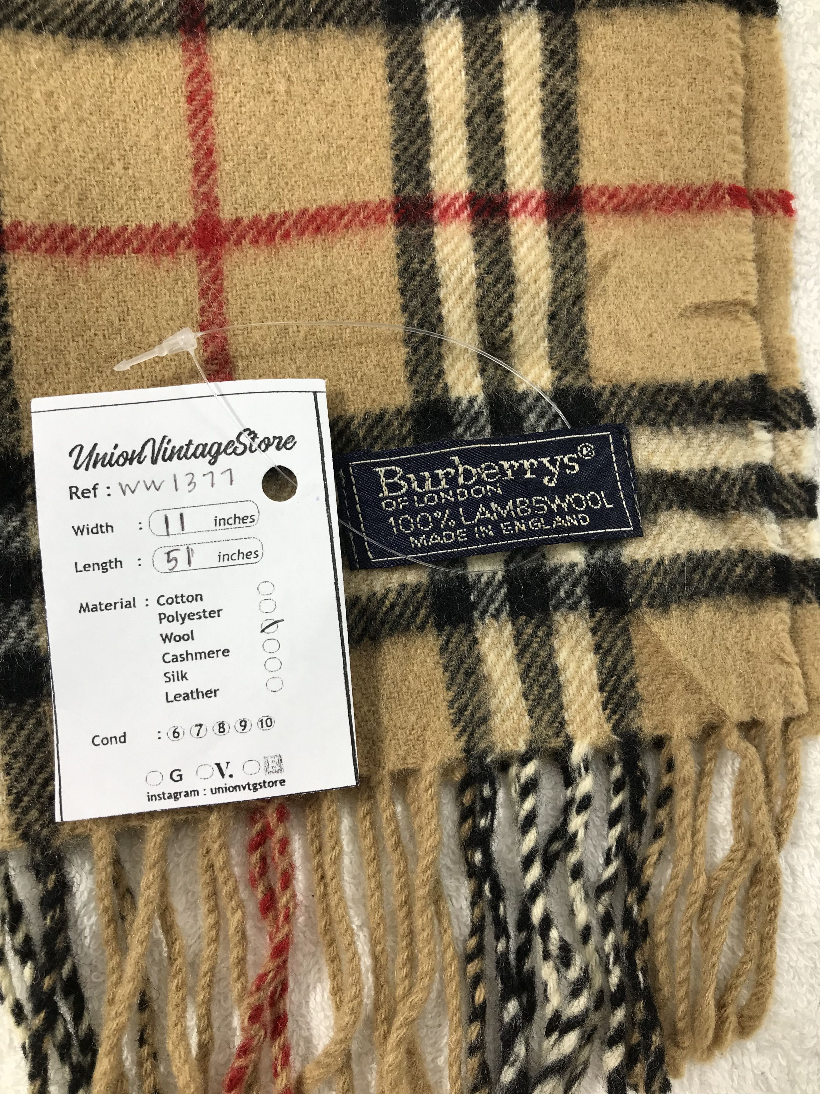 Burberry × Vintage Burberry Scarf / Muffler / Neckwear - WW1377 Size ONE SIZE - 2 Thumbnail