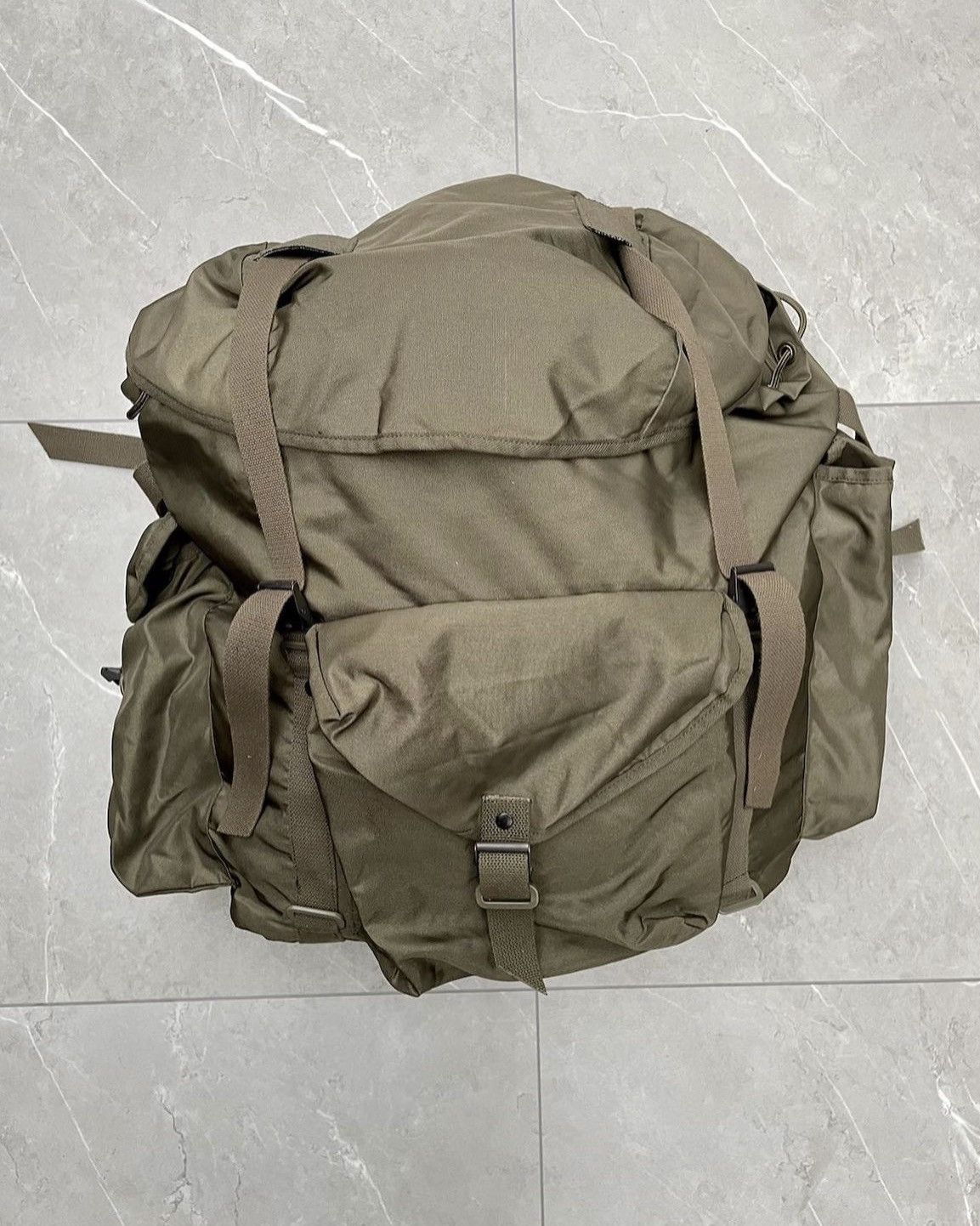 image of Bag x Military 1970S Vintage Oversized Multi Pocket Military Backpack in Army Green, Men's