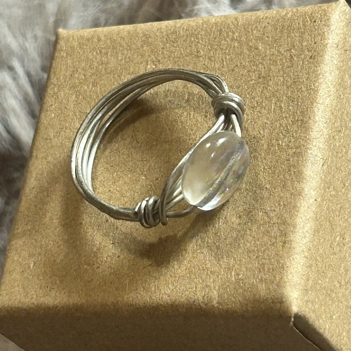 Other Hand crafted silver wire glass stone ring 8 Size ONE SIZE - 5 Thumbnail