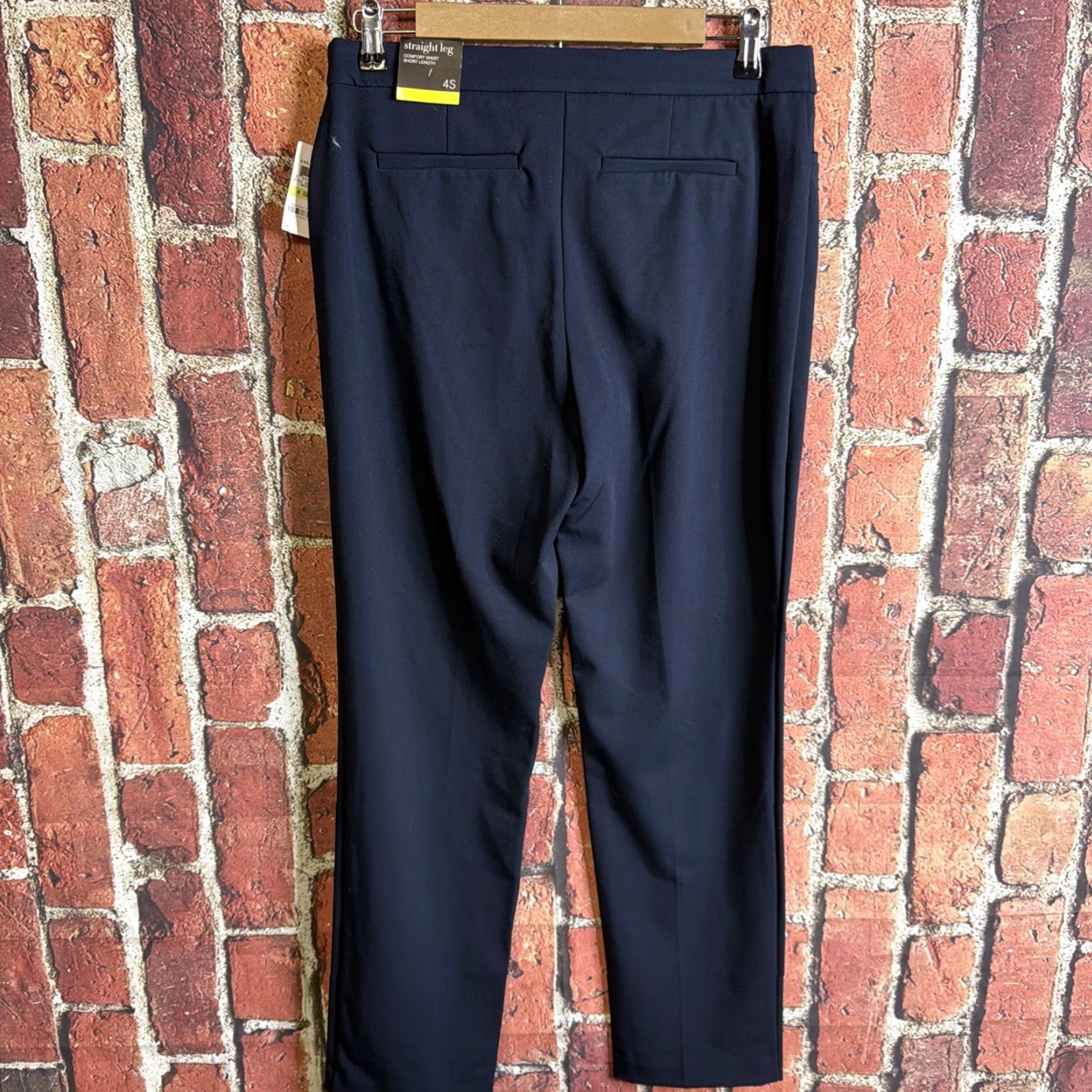 Alfani Alfani Dress Pants Navy Blue 4S Regular Women Straight Leg Comfort Waist NWT Size 27" / US 4 / IT 40 - 3 Thumbnail