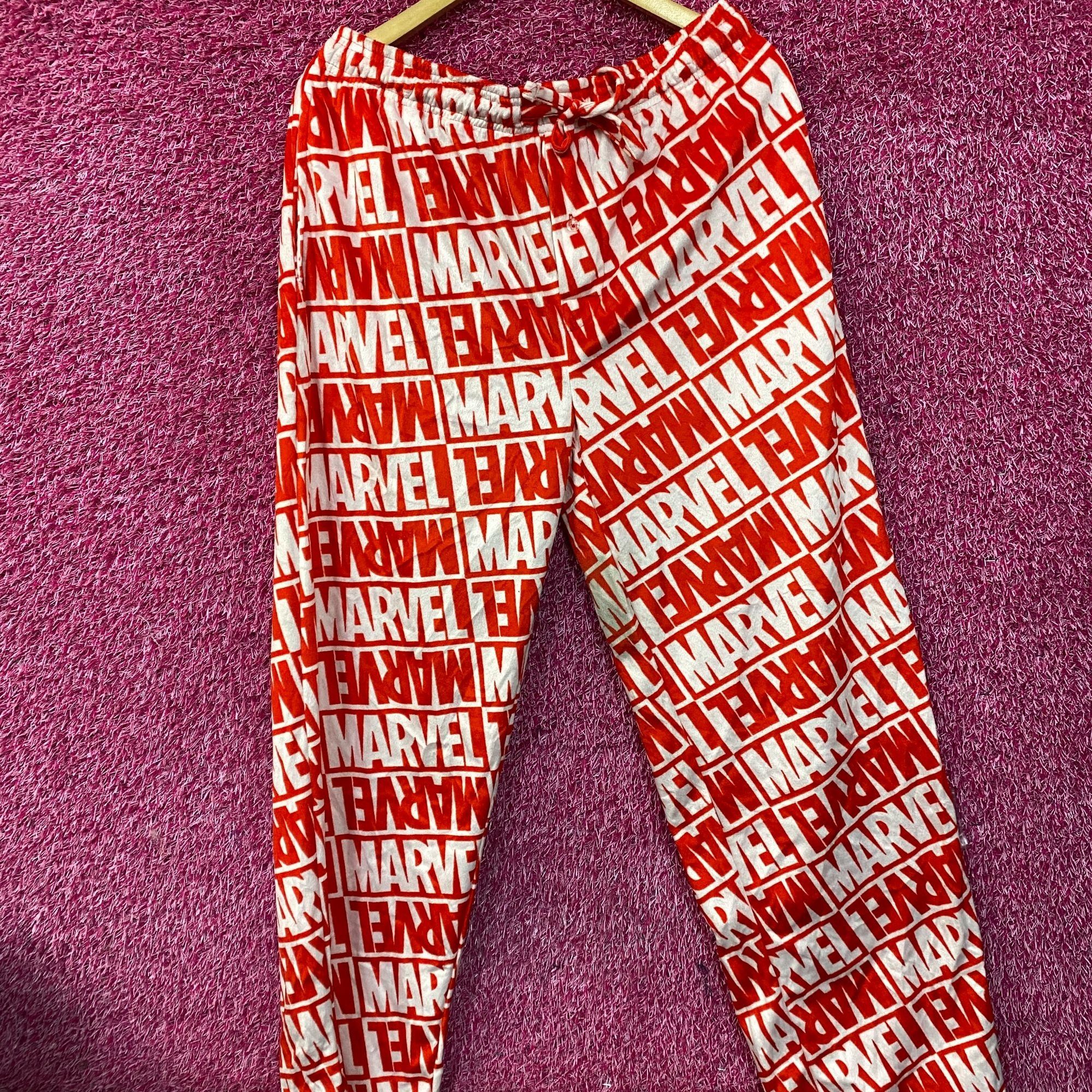 Marvel Comics Marvel Logo All Over Red Fleece Sleep Pants XL Size 34" / US 12 / IT 48 - 1 Thumbnail