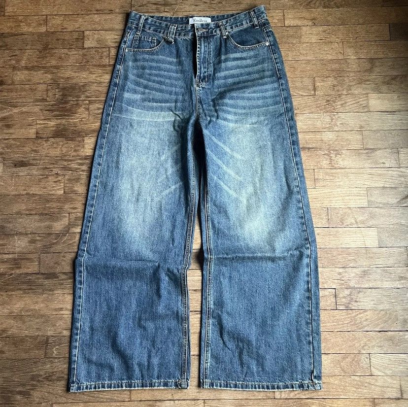 Jean Baggy Wide Leg Blue Denim Jeans 👖‼️ Size US 32 / EU 48 - 1 Thumbnail