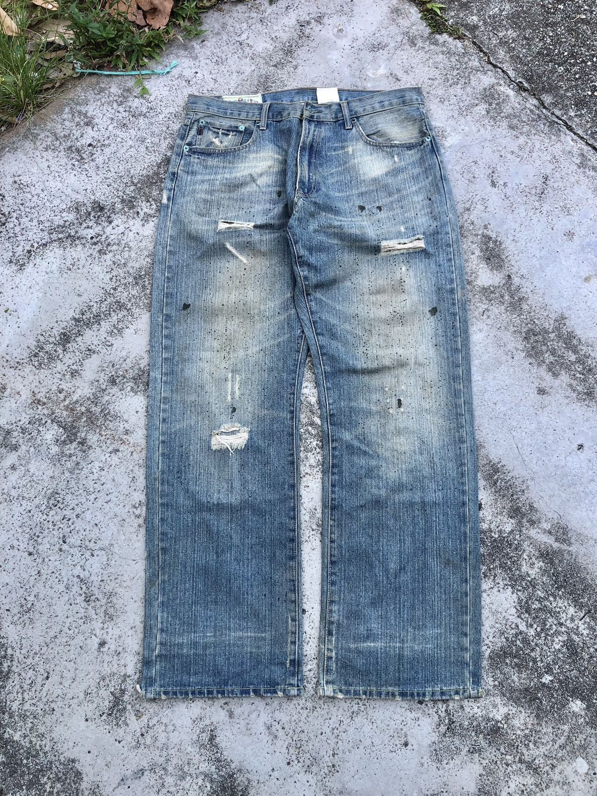 Abercrombie & Fitch PAINTED DISTRESSED DENIM BY ABERCROMBIE Size US 35 - 1 Thumbnail