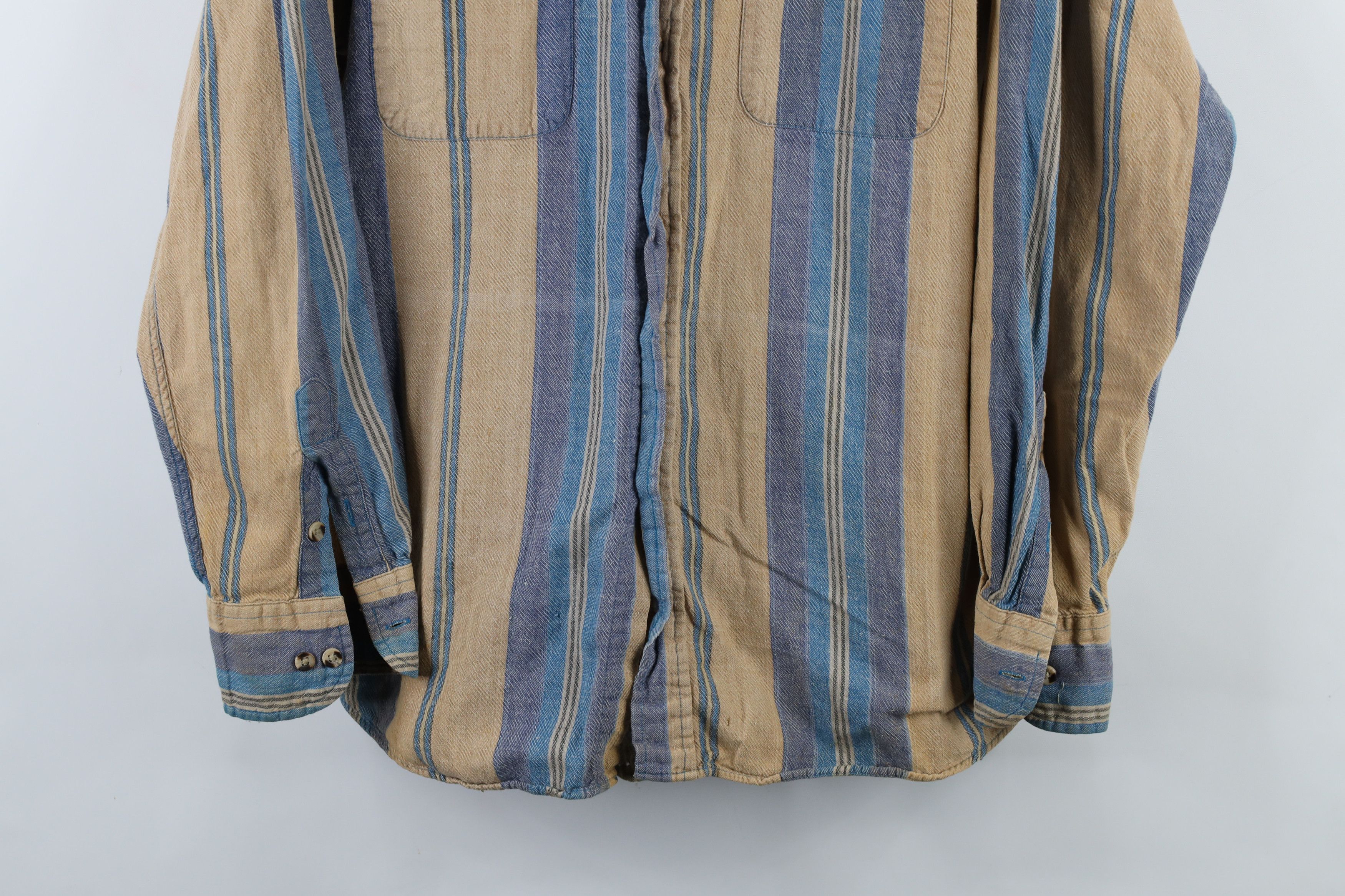 Vintage Vintage 90s Streetwear Striped Collared Button Down Shirt Size US L / EU 52-54 / 3 - 3 Thumbnail