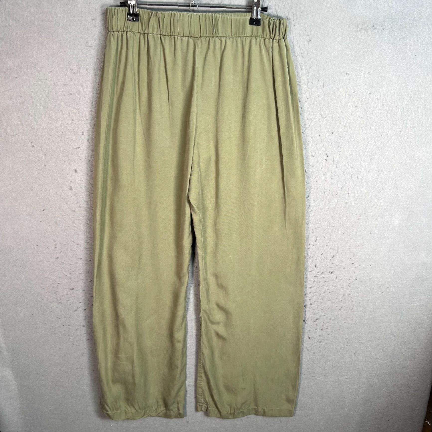 Vintage New York & Company Womens XS Olive Green Pull-On Wide-Leg Pants Shirt? Size 26" / US 2 / IT 38 - 2 Thumbnail
