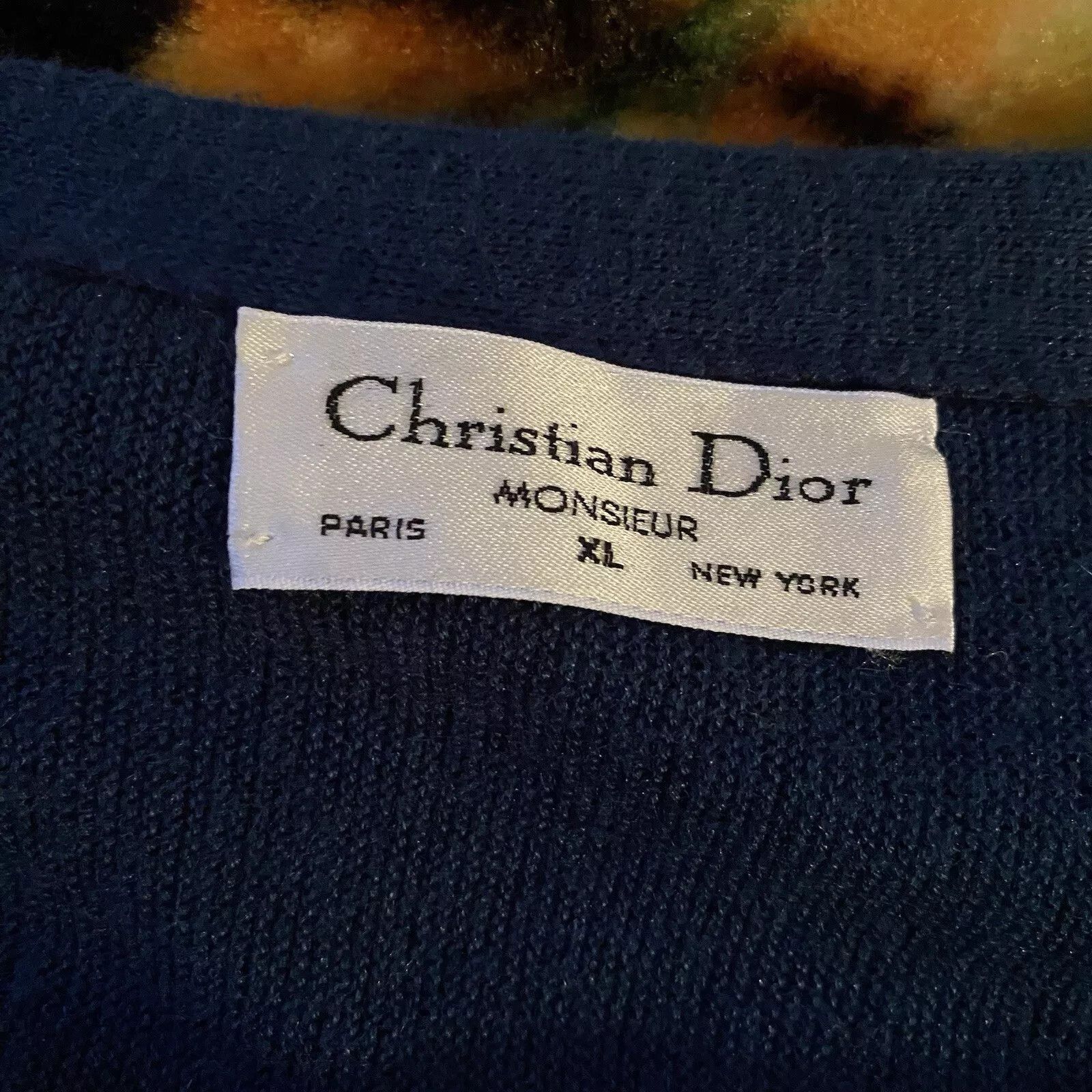 Christian Dior Monsieur Vintage Christian Dior Monsieur V-Neck Cardigan Sweater Size US XL / EU 56 / 4 - 2 Thumbnail