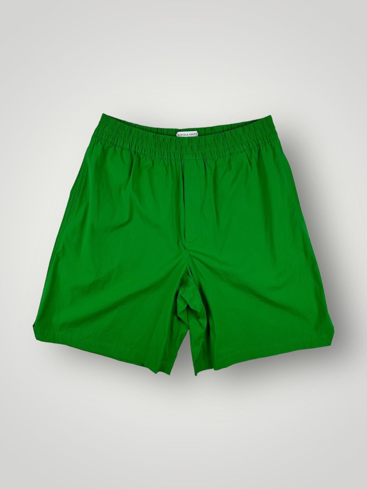 image of Bottega Veneta Compact Stretch Poplin Shorts In Green, Men's (Size 34)