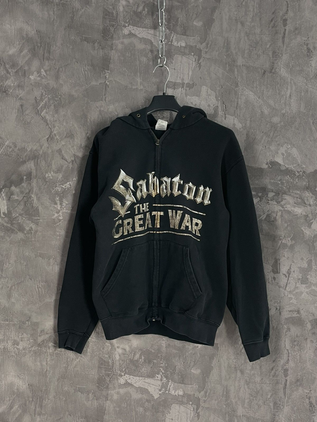 Band Tees × Vintage Sabaton Vintage Streetwear Punk Retro Zip Up Hoodie Size US S / EU 44-46 / 1 - 2 Thumbnail