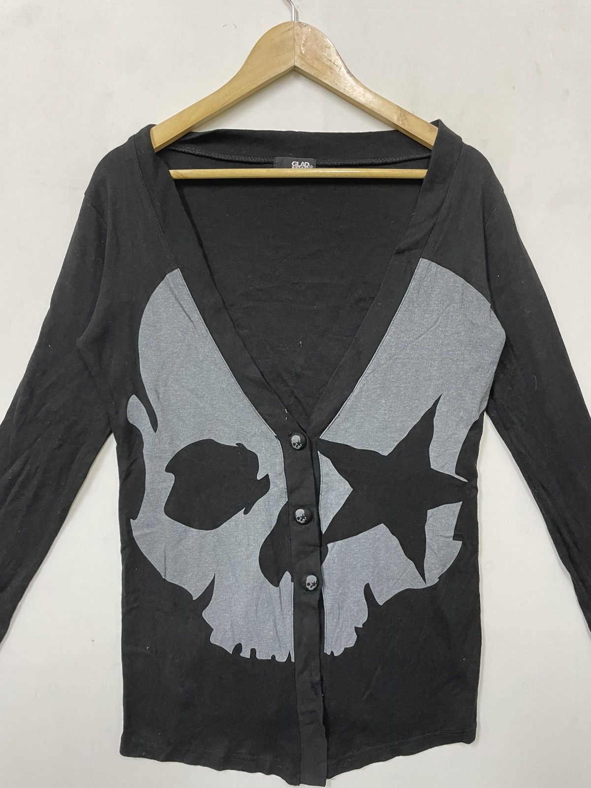 Japanese Brand Vintage Japan Glad News Skull head Bondage Cardigan Size M / US 6-8 / IT 42-44 - 2 Thumbnail