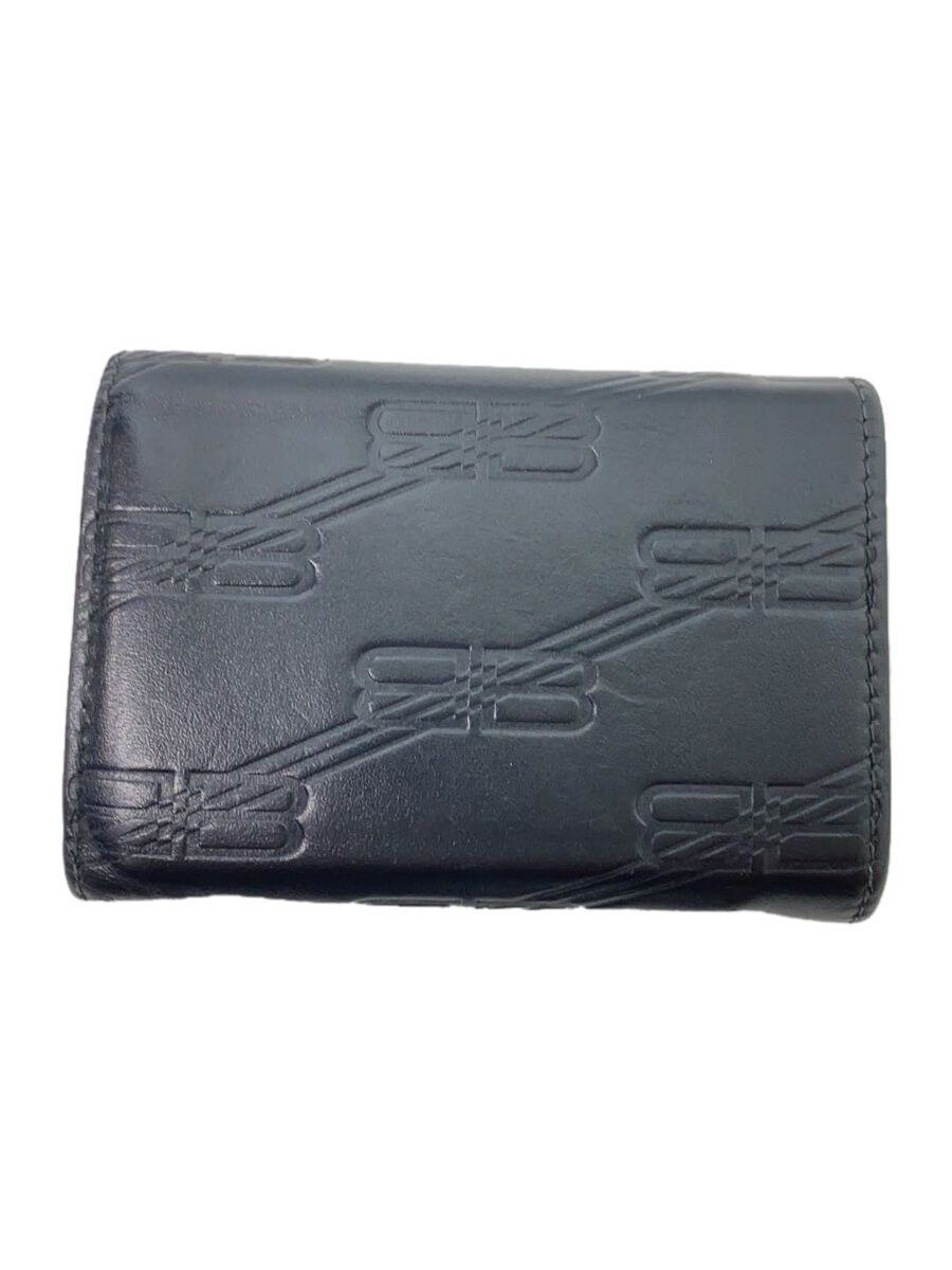 Balenciaga Balenciaga BB Monogram Leather Tri-Fold Wallet Black Size ONE SIZE - 2 Thumbnail