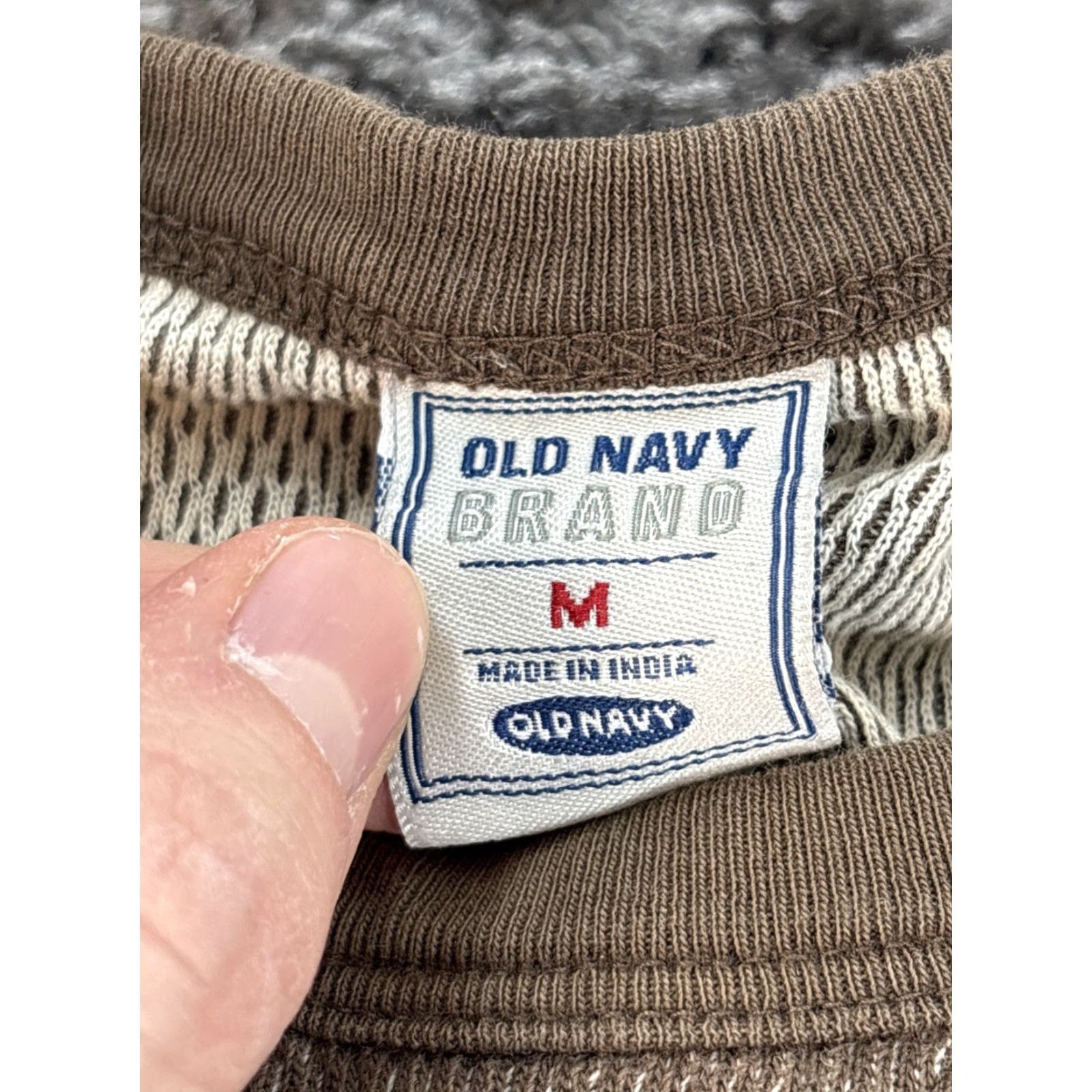 Old Navy VINTAGE Old Navy Thermal Long Sleeve Shirt M Brown Knit Men Shirt Field Issue Y2K Size US M / EU 48-50 / 2 - 4 Thumbnail