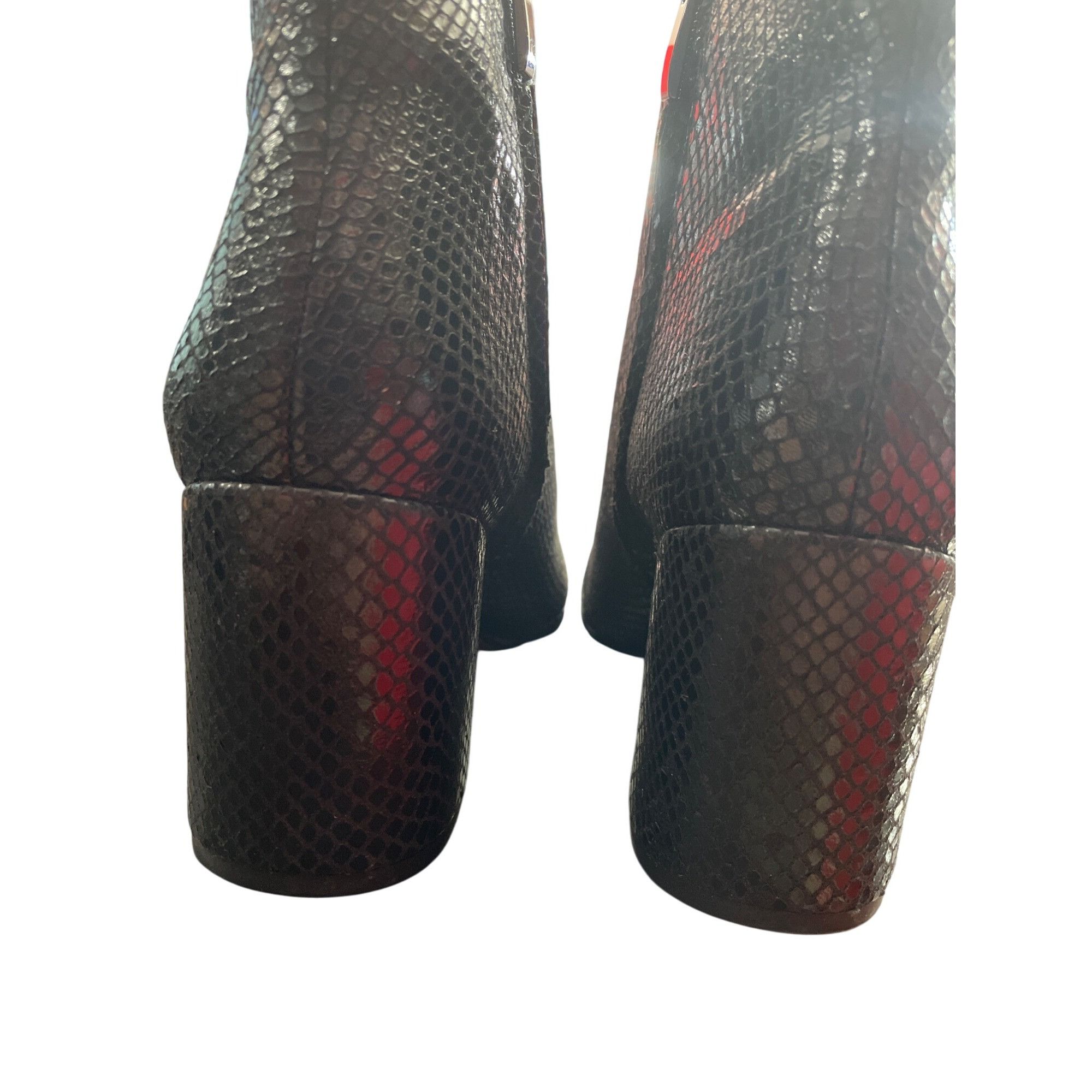 Franco Sarto Franco Sarto womans black Snake Print Ankle 3" inch boots SK Size US 7 / IT 37 - 7 Thumbnail