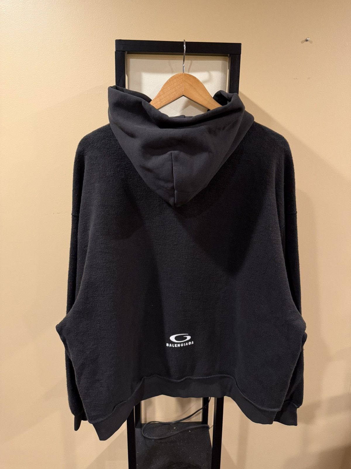 Balenciaga Balenciaga Loop Sports Icon Inside-Out Washed Black Hoodie Size US M / EU 48-50 / 2 - 2 Thumbnail