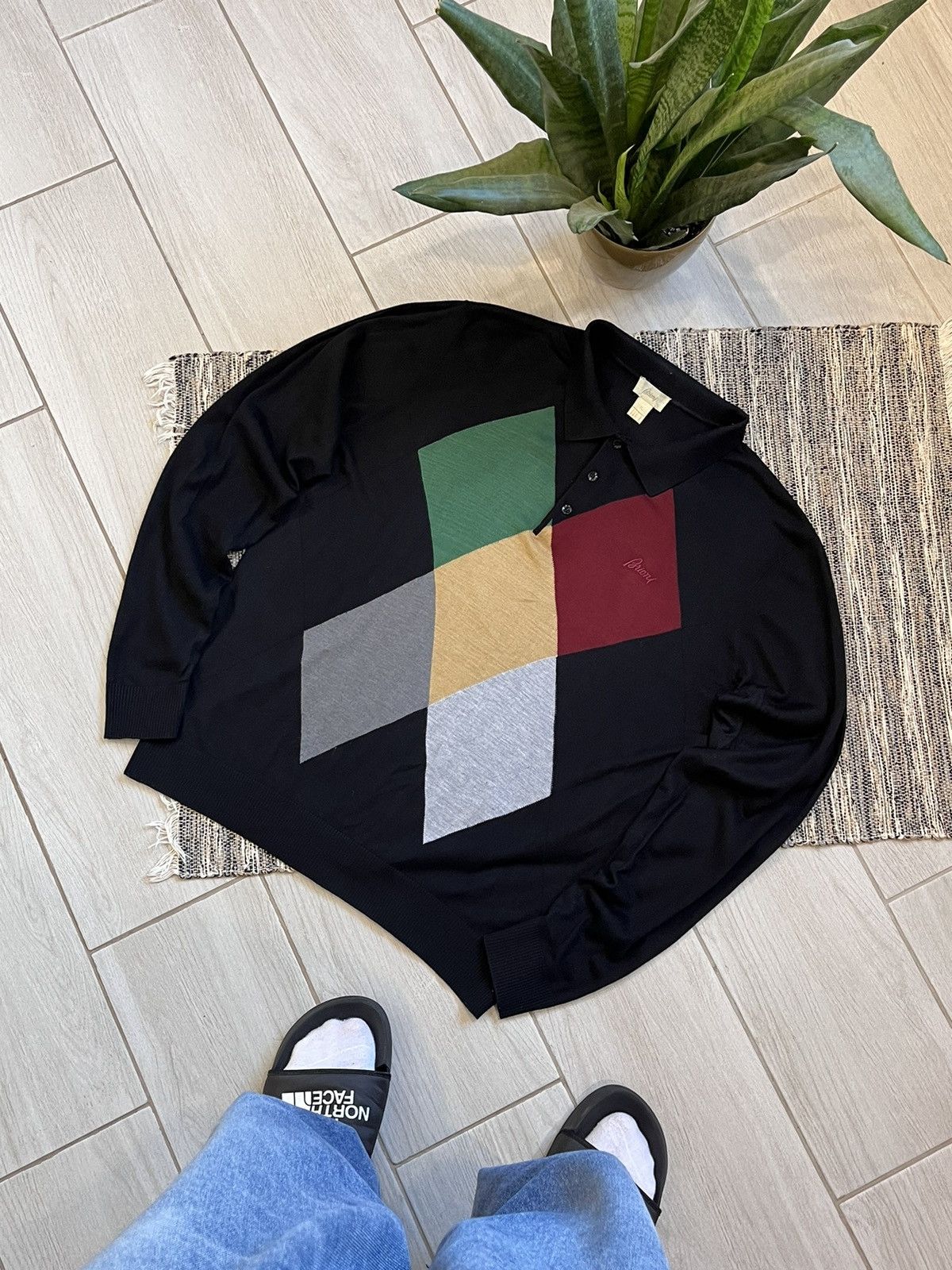 Brioni × Vintage Vintage Brioni polo longsleeve luxury minimalistic Size US XL / EU 56 / 4 - 1 Thumbnail