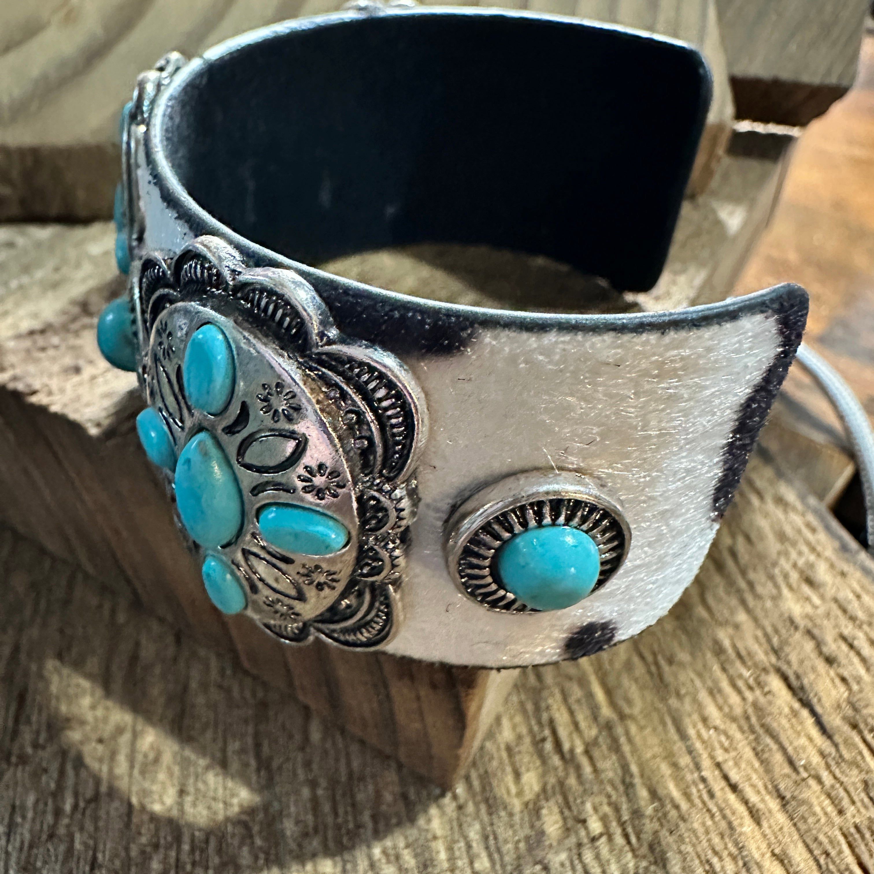Other Western Concho Cowhide Hair Cuff Stylish Accessory for Uniqu Size ONE SIZE - 4 Thumbnail