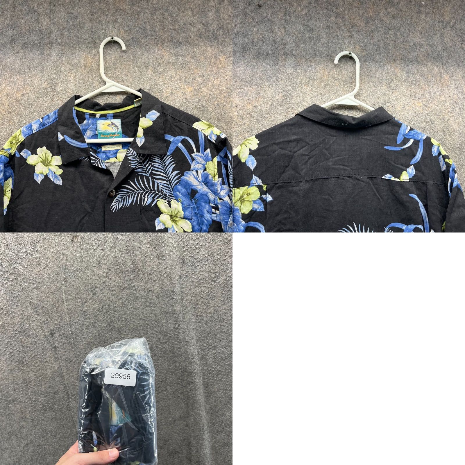 Tommy Bahama VINTAGE Tommy Bahama Shirt Mens Large Black Button-Down Silk Island Hawaiian Camp Floral Size US L / EU 52-54 / 3 - 8 Thumbnail