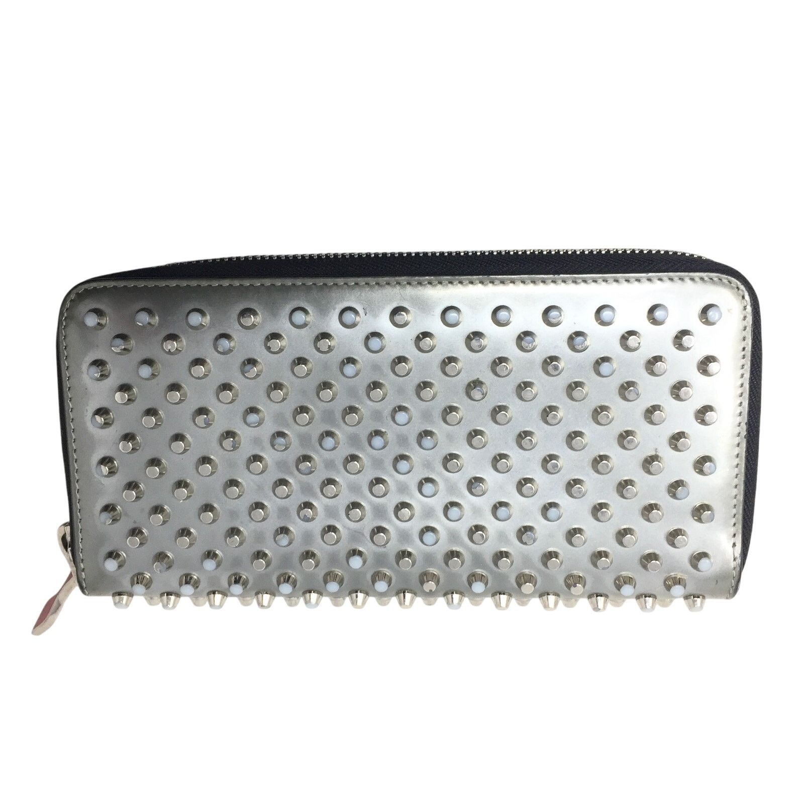 Christian Louboutin Christian Louboutin Silver Studded Zip Around Long Wallet Size ONE SIZE - 1 Thumbnail