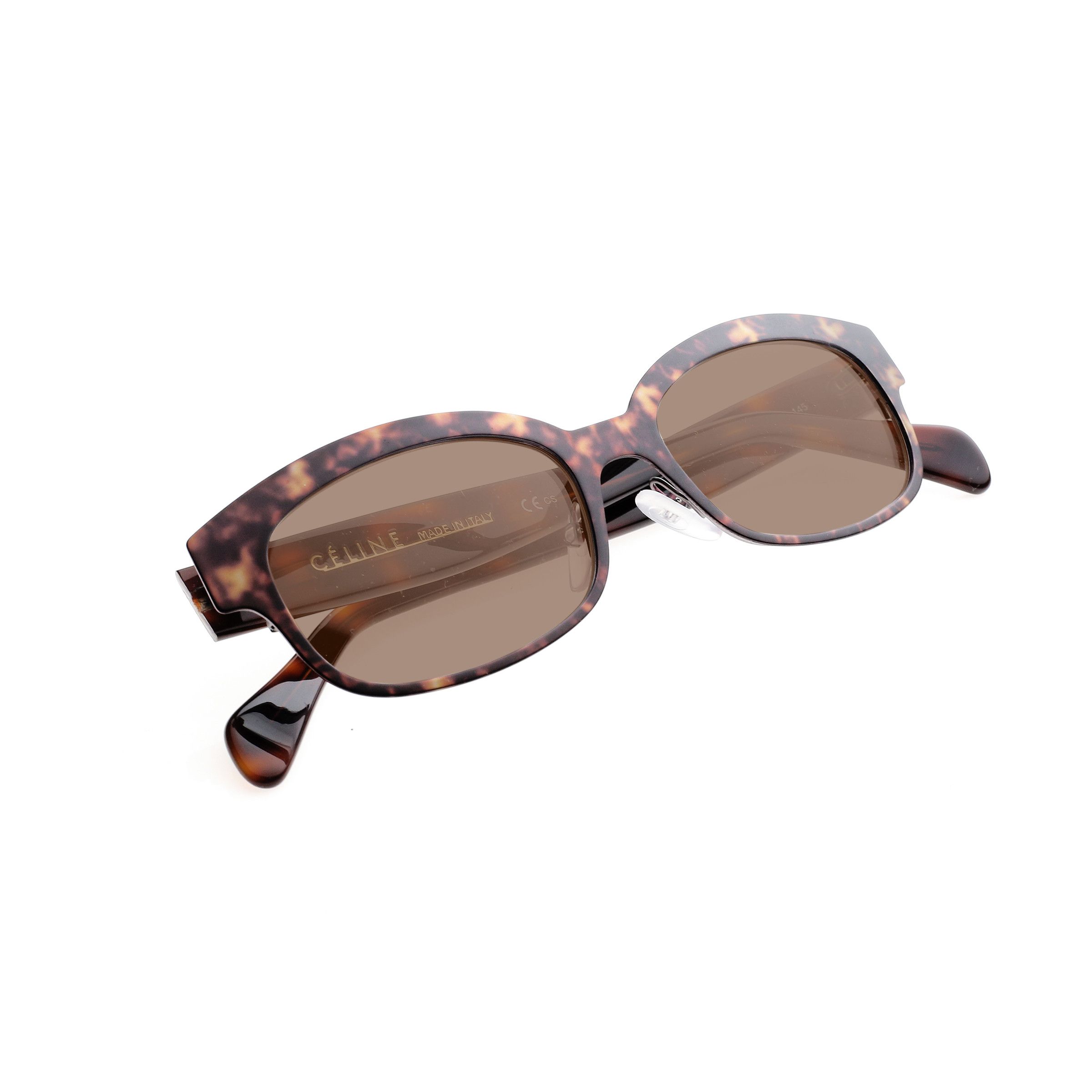 Celine Havana Brown Square-Frame Bold Sunglasses Brown
