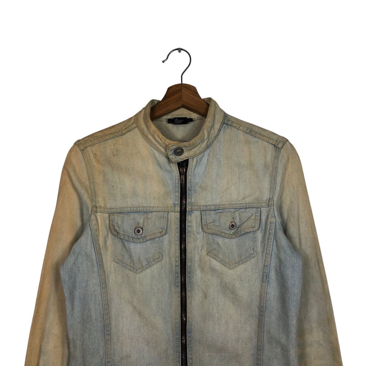 Diesel 📌Cropped Denim Biker Jacket Diesel Acid Wash Design Size US S / EU 44-46 / 1 - 4 Thumbnail