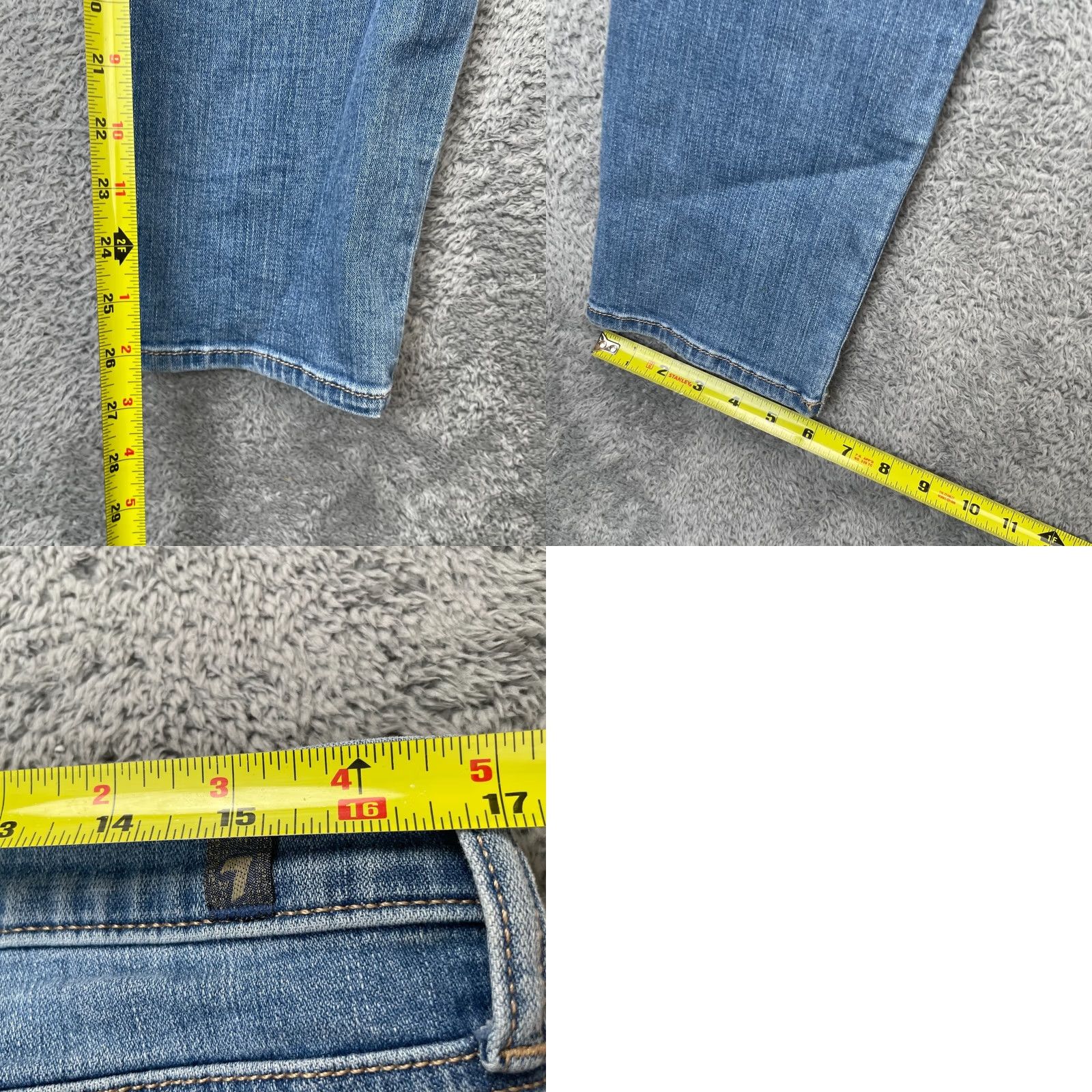7 For All Mankind 7 For All Mankind Jeans Womens 31 Blue Tapered Leg Whisker Denim Cotton Stretch Regular 5-Pocket Mens? Womens Size 24" / US 00 / IT 34 - 8 Thumbnail