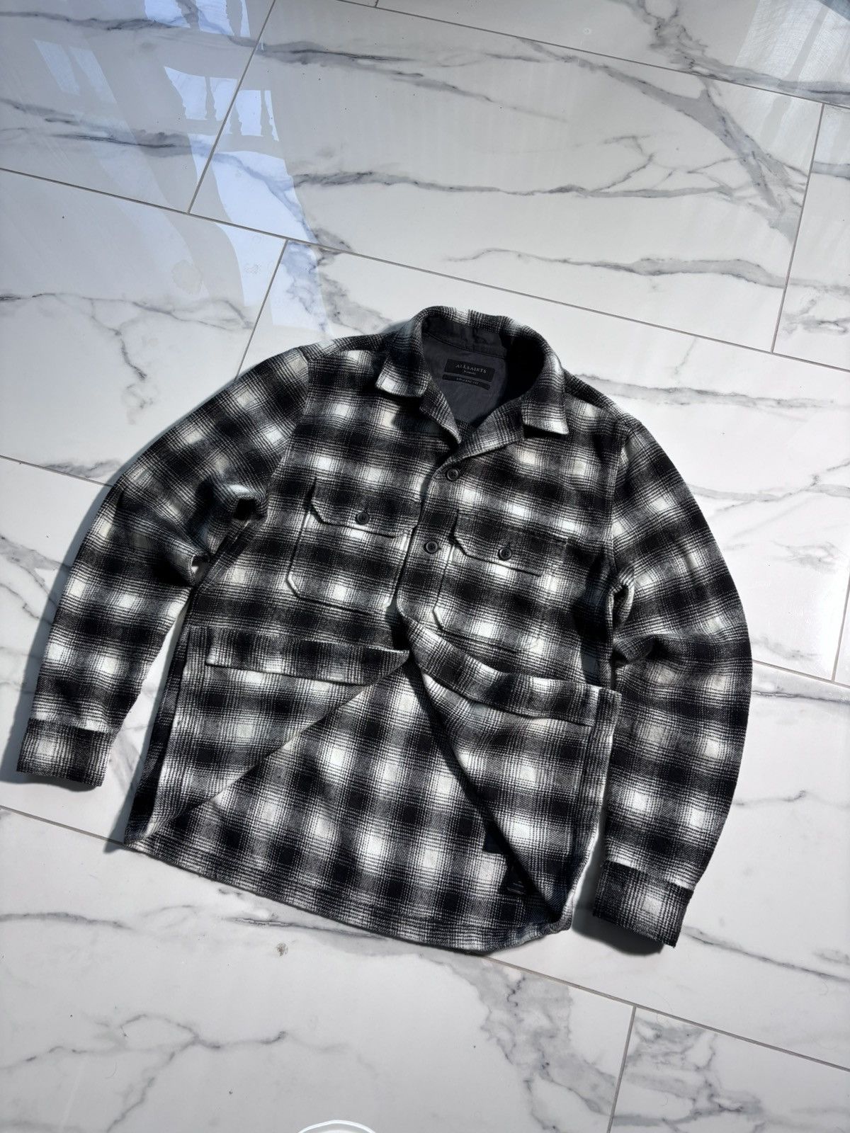 Allsaints Allsaints Plaid Wool Over Shirts Jacket Cargo Pocket S-M Size US S / EU 44-46 / 1 - 5 Thumbnail
