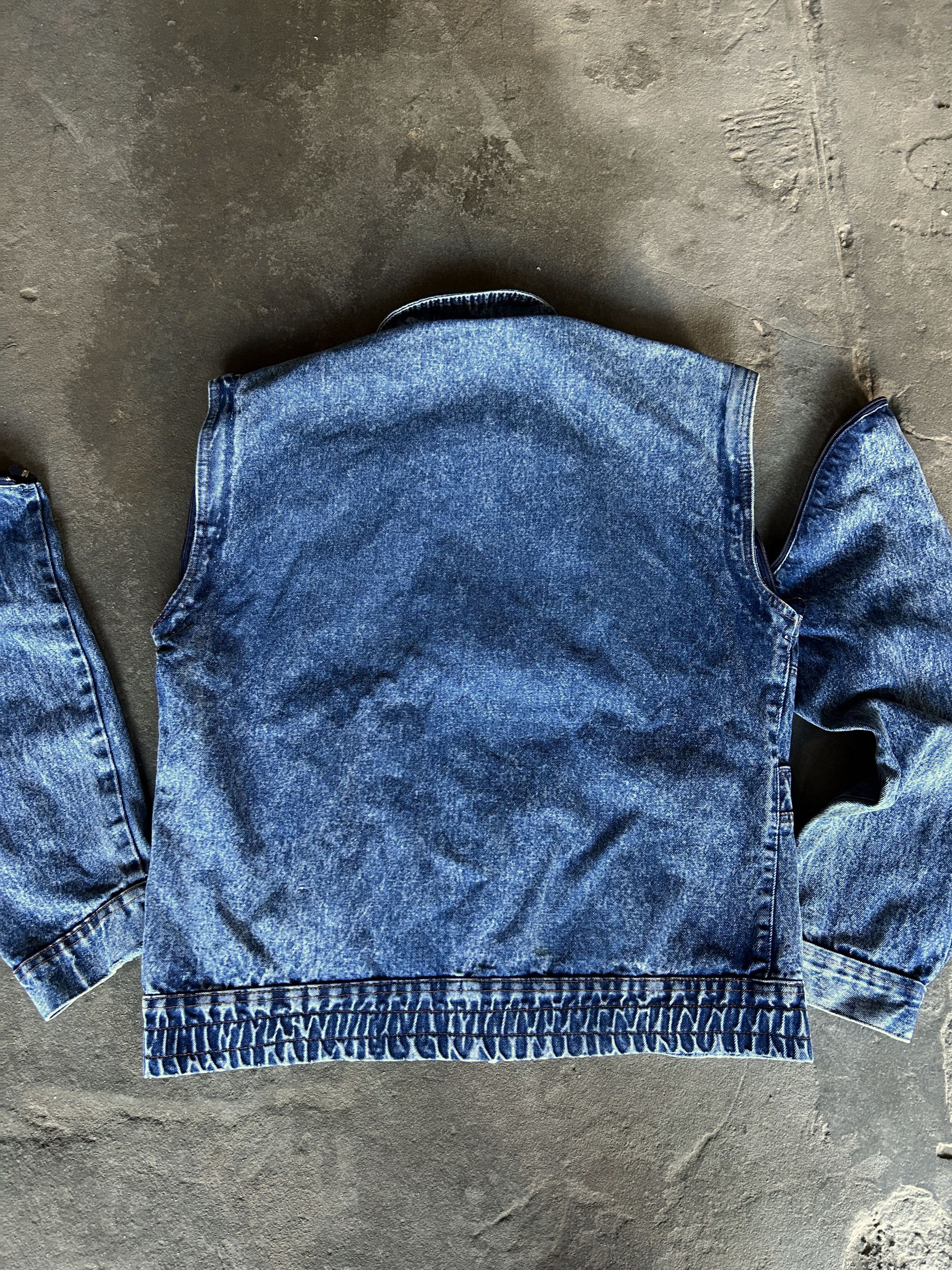 Vintage Vintage Acid Wash Denim Jacket Cropped Biker Moto Y2K Blue Size US L / EU 52-54 / 3 - 10 Thumbnail