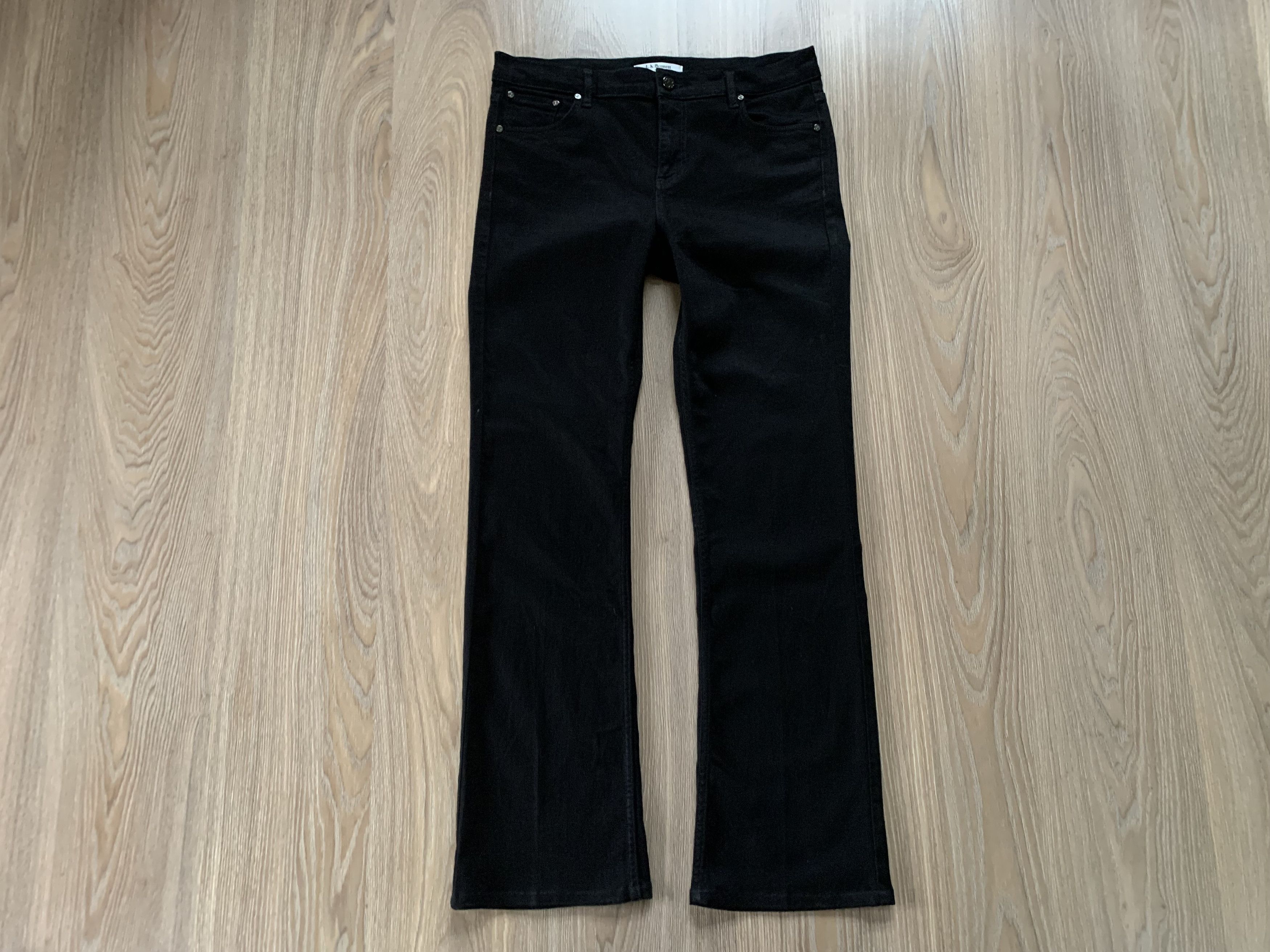 LK Bennett × Vintage LK Bennett London TR Dana Black Bell Bottom Stretch Jeans Size 32" / US 10 / IT 46 - 2 Thumbnail