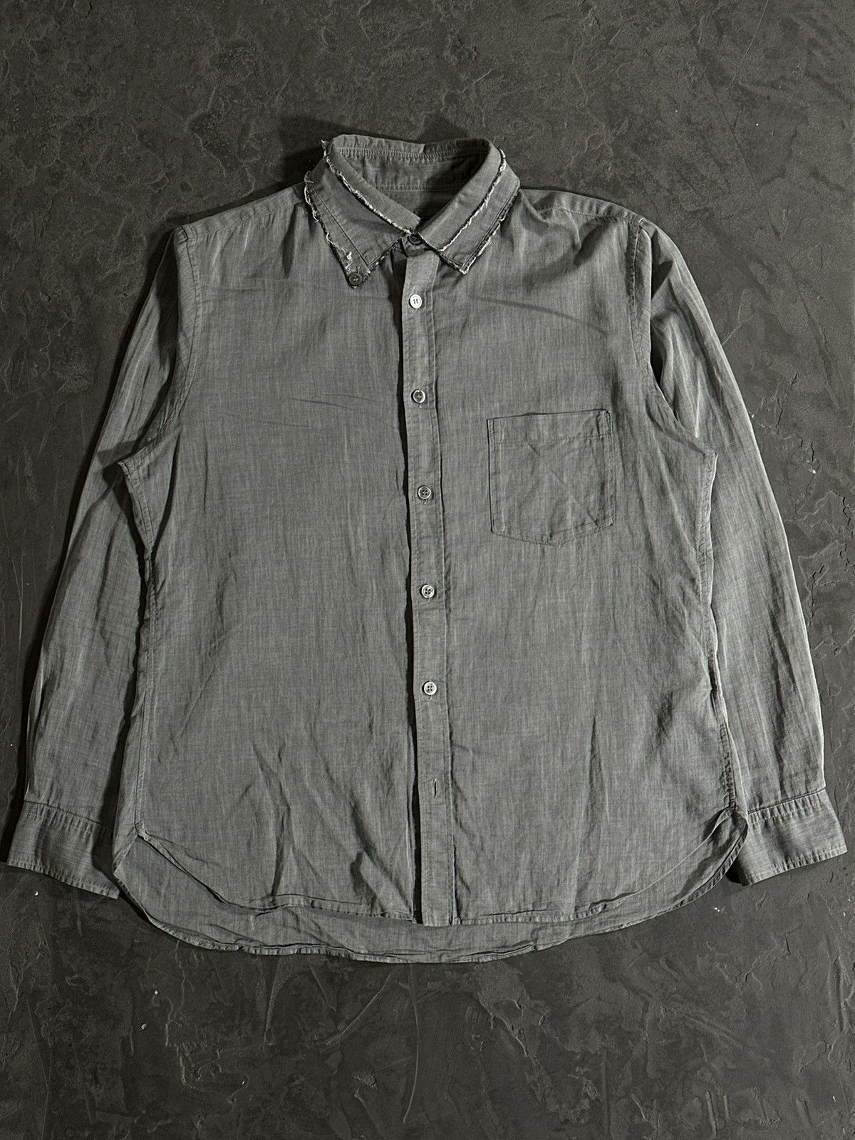 Japanese Brand × Yohji Yamamoto Yohji Yamamoto Asymmetric Shirt Distressed Japanese Classic Size US L / EU 52-54 / 3 - 5 Thumbnail