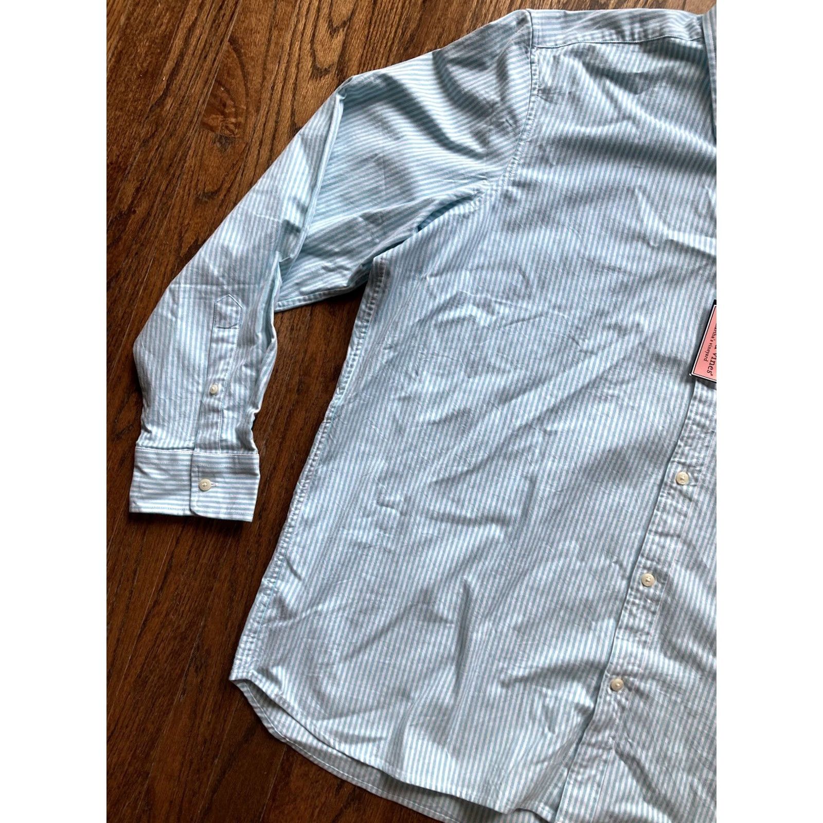 Vineyard Vines Vineyard Vines Shirt Mens 2XL Long Sleeve Striped Oxford Whale Turquoise Blue Button-Up Collared Classic Mens Size US XXL / EU 58 / 5 - 2 Thumbnail