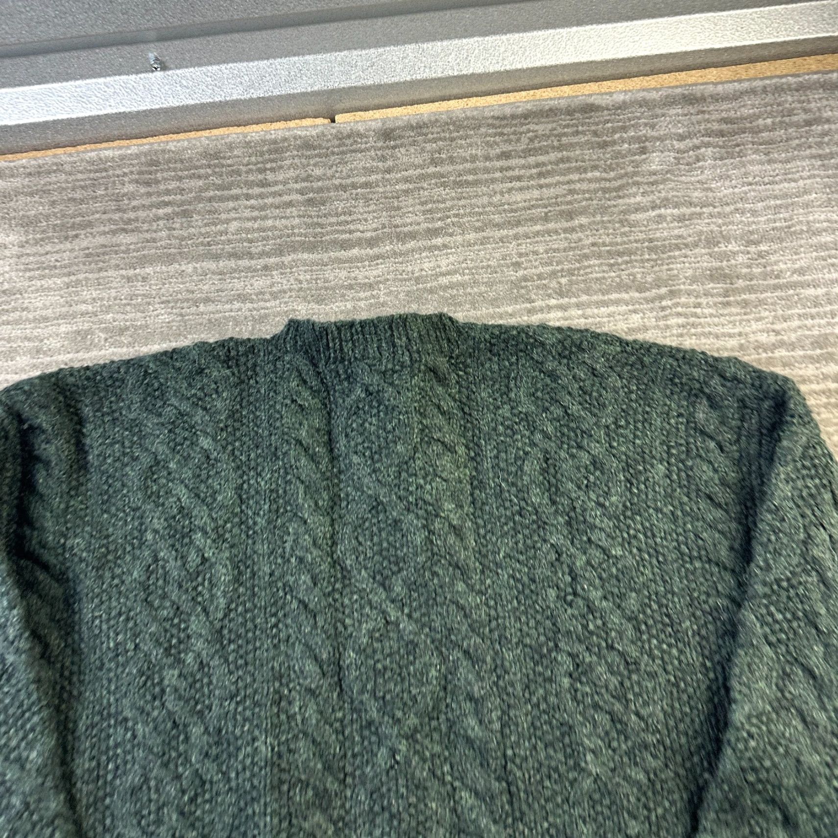 J.Crew VINTAGE J Crew Sweater Mens Large Green Oarsman Fisherman Cable Knit Wool Size US L / EU 52-54 / 3 - 6 Thumbnail