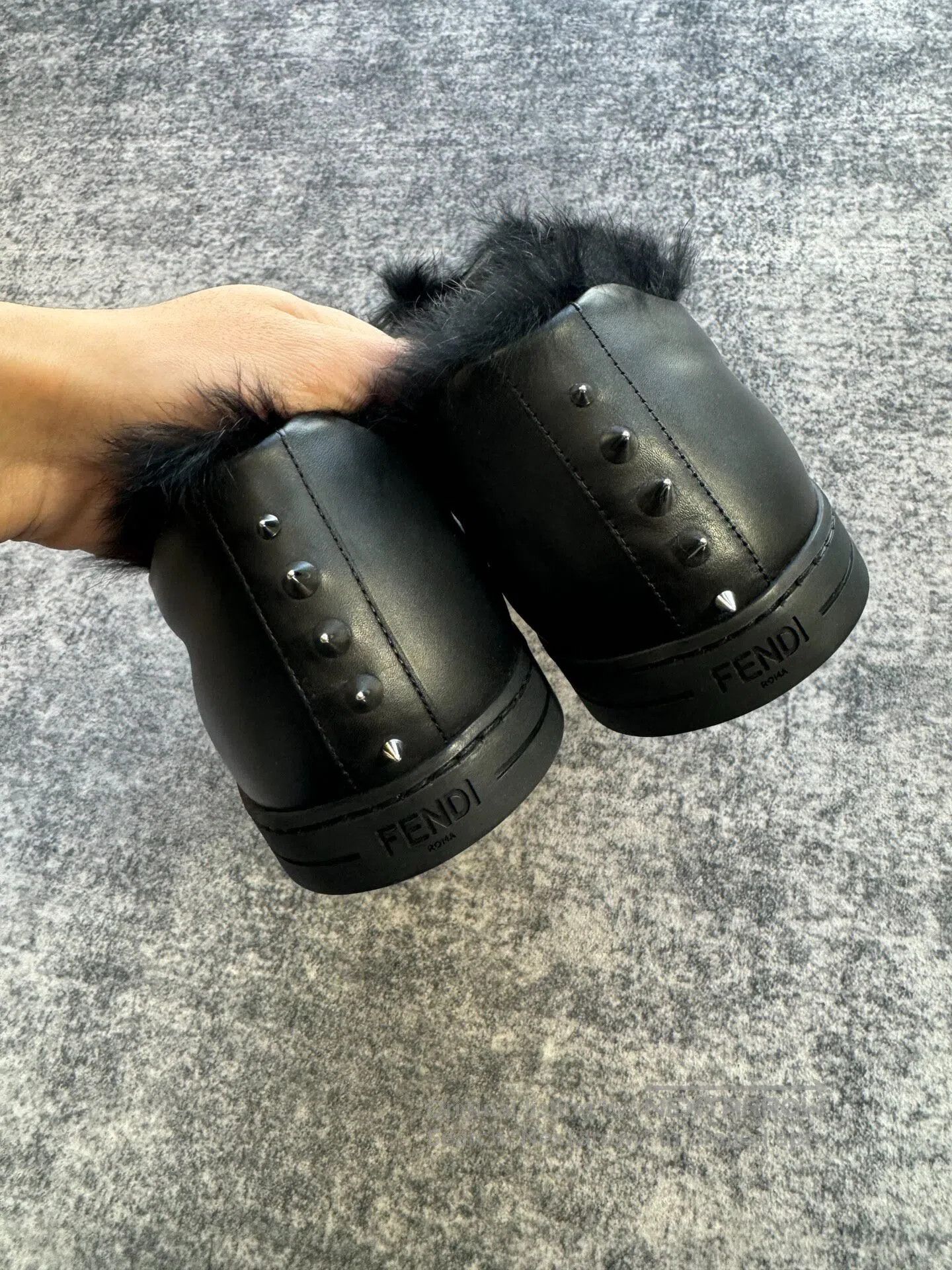 Fendi FENDI Cowhide Leather Fur Rivet Skate Shoes| Size US 9.5 / IT 39.5 - 6 Thumbnail
