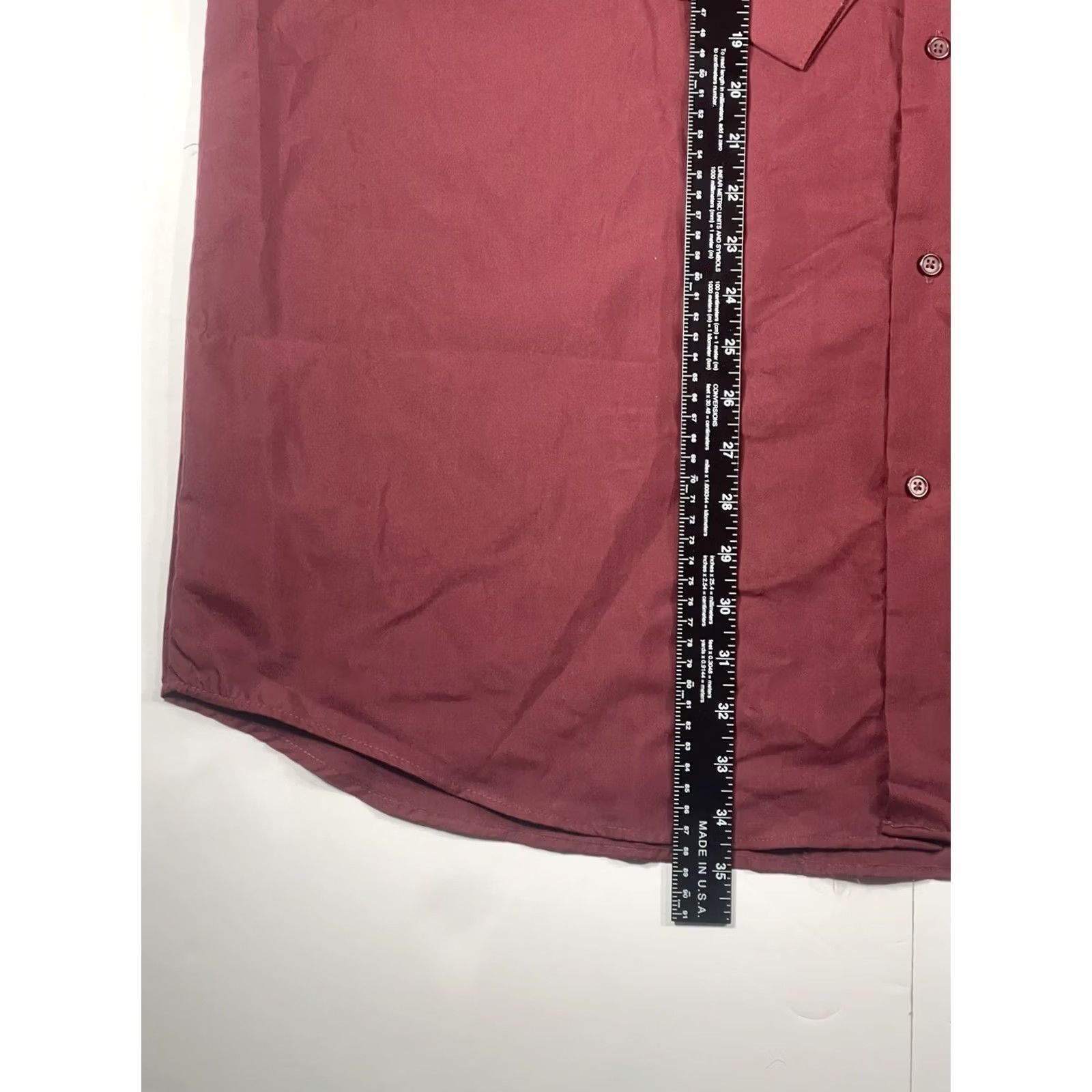 Haband Haband Executive Davidson Mens Red Button Up Long Sleeves Dress Shirt Size 18L Size 48R - 3 Thumbnail