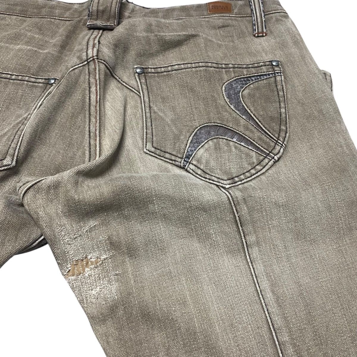 Nicole Club NCFM Fleur Brown Denim Flare Jeans Snake skin Size US 33 - 15 Thumbnail