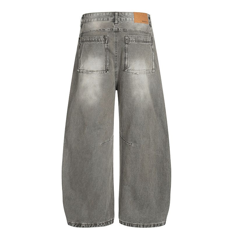 Vintage American retro washed distressed curved jeans for men Size US 32 / EU 48 - 2 Thumbnail