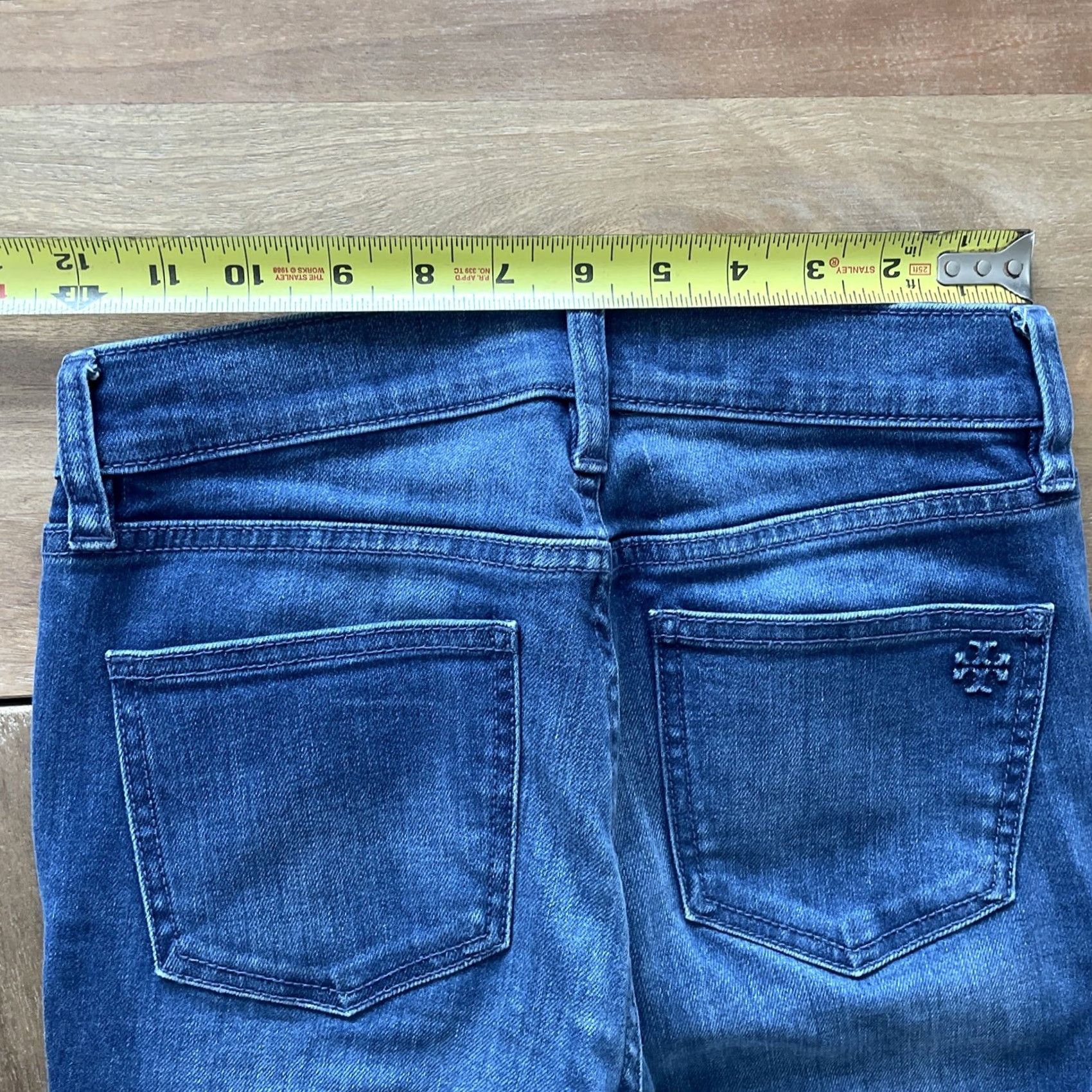 Tory Burch Tory Burch Jeans Womens Flared Leg 24x28 Denim Medium Wash 5-Pocket Regular Mid Rise Cotton Spandex Blue Logo Zipper Button Size 42" / US 20 - 5 Thumbnail