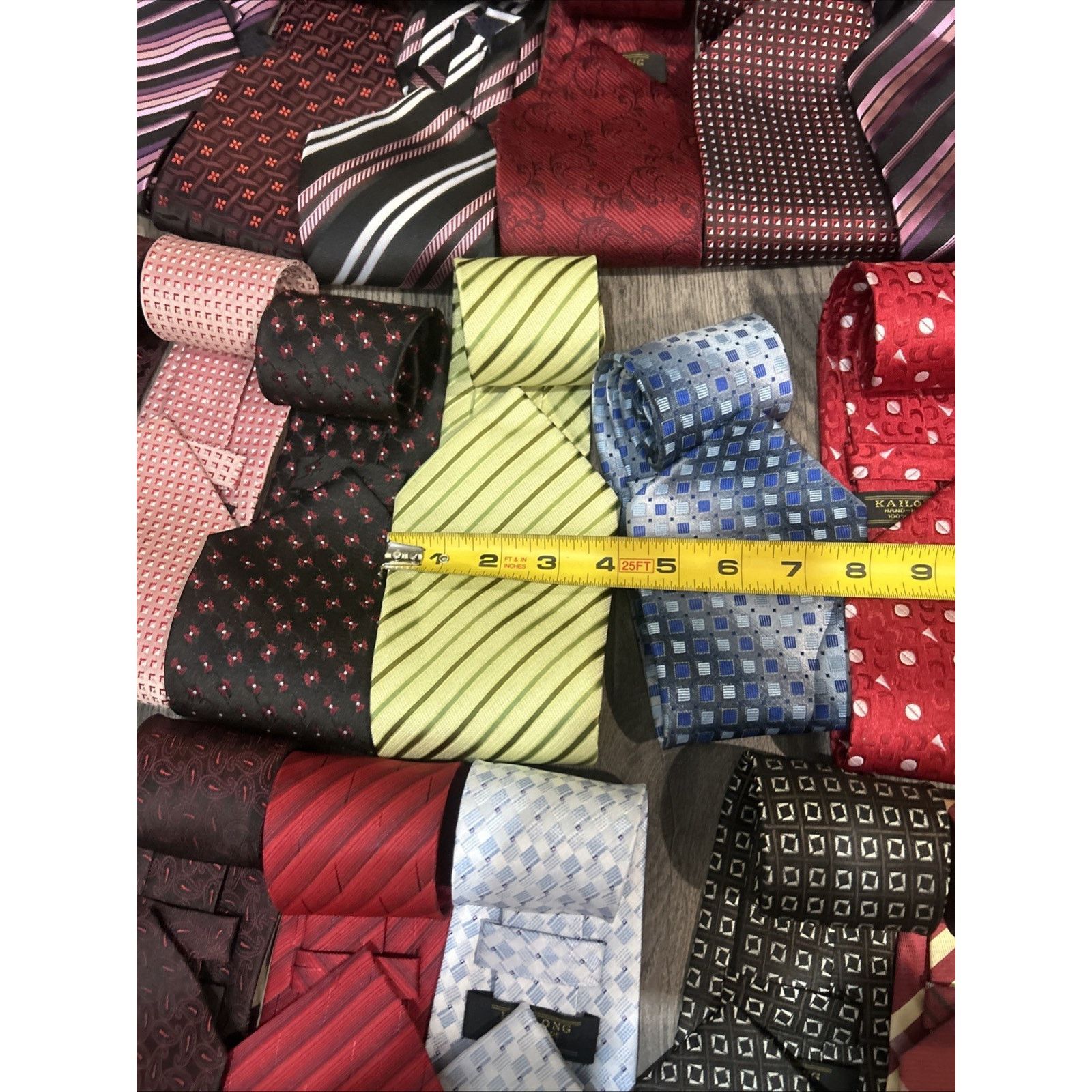 Kai Lot Of 21 Kai Long 100% Silk Ties Various Colors & Patterns Size ONE SIZE - 23 Thumbnail