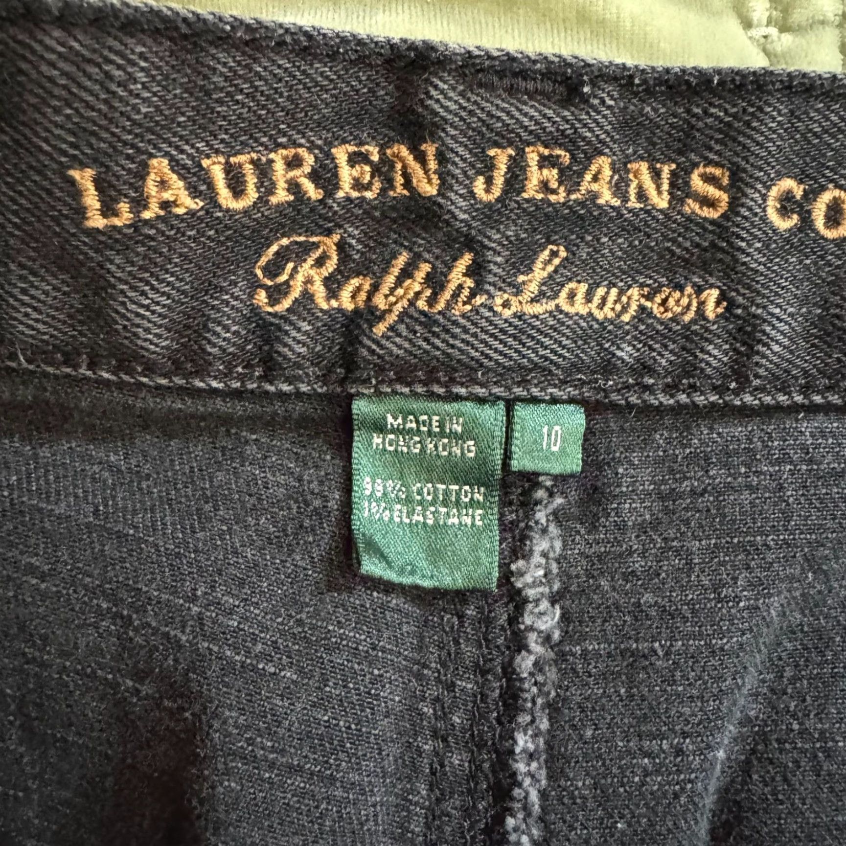 Ralph Lauren VINTAGE Ralph Lauren Womens Pants Cargo Skinny Zippered Pockets 10 Stretch Denim Black Button Zip Size 32" / US 10 / IT 46 - 3 Thumbnail
