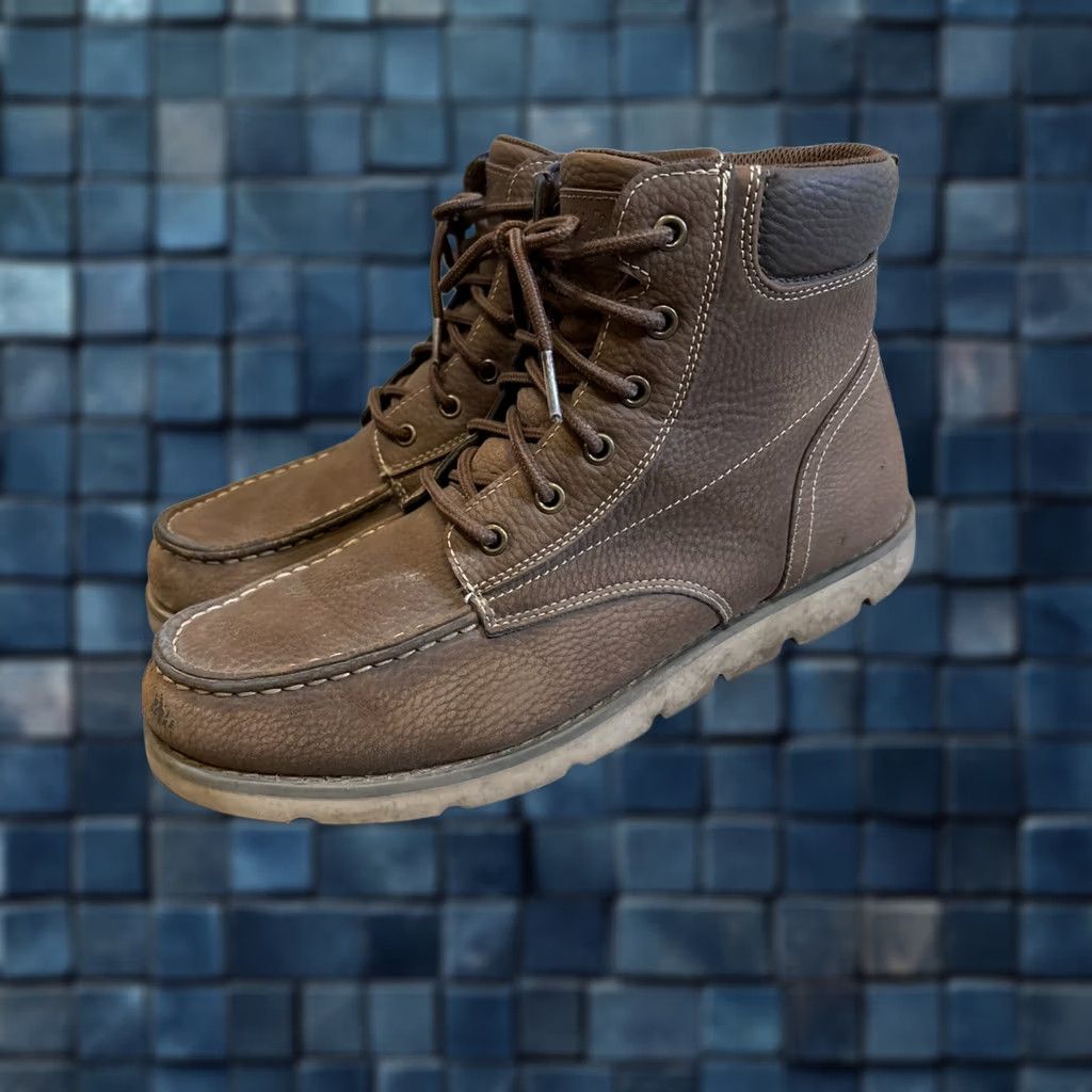 LEVIS Moc-Toe Boots Mens Sz 10.5 M Brown Comfort Lace Up Ankle display picture 1