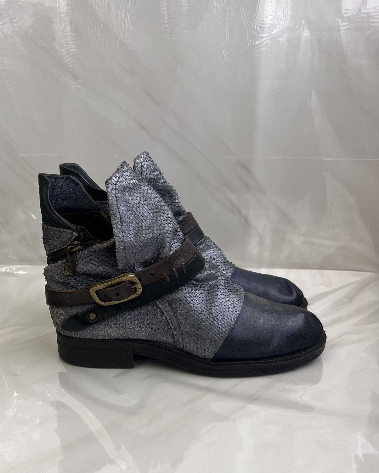 A.S.98 As 98 Airstep Zipper Boho Biker blue distressed boot Size US 8 / IT 38 - 4 Thumbnail