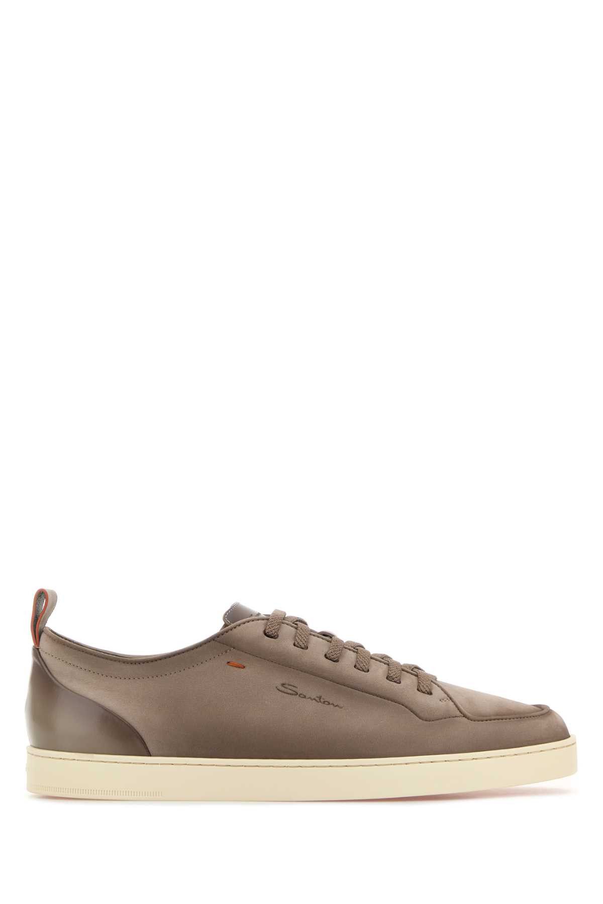Santoni Dove Grey Leather Montecarlo Sneakers Size US 11 / EU 44 - 1 Thumbnail