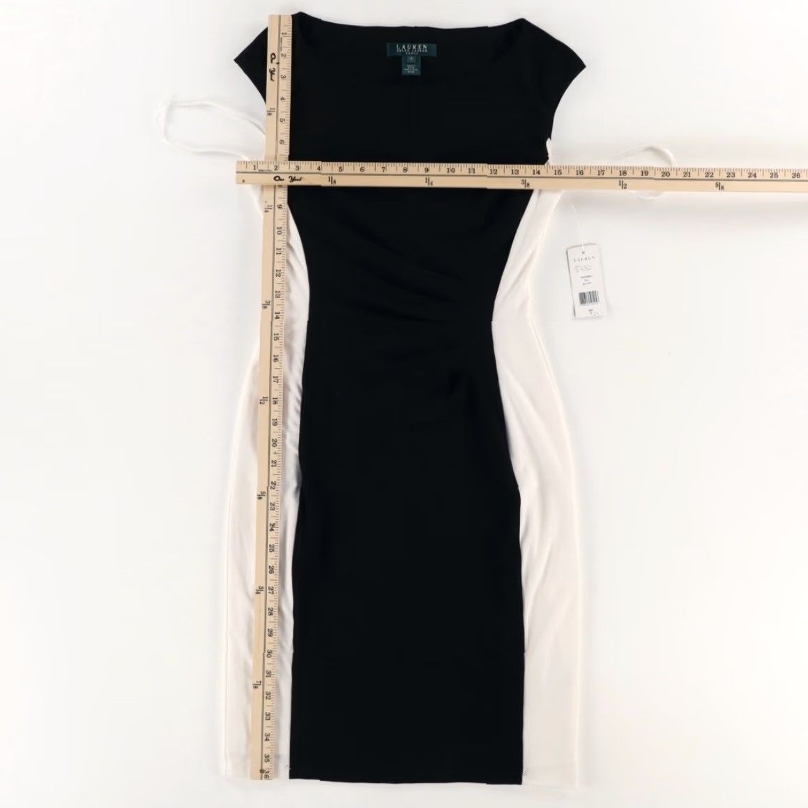 Ralph Lauren Lauren Ralph Lauren Dress Women's Midi Bodycon Colorblock Black 2 Size XS / US 0-2 / IT 36-38 - 3 Thumbnail