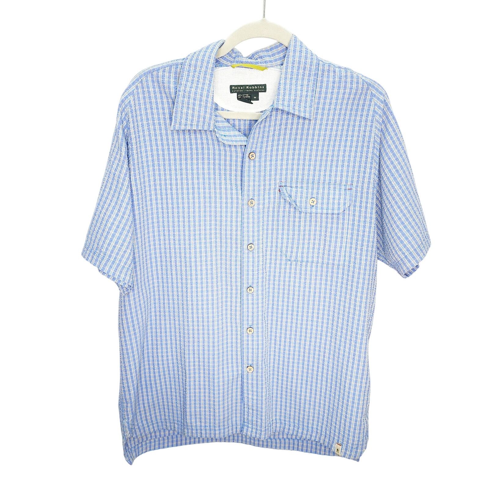 Royal Robbins Royal Robbins Blue Men's Button Front Short Sleeve Shirt Size US M / EU 48-50 / 2 - 1 Thumbnail