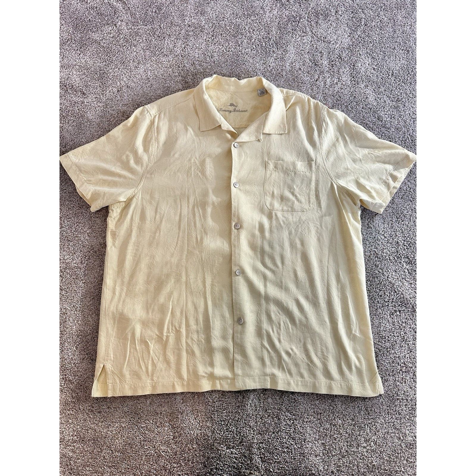 Tommy Bahama Tommy Bahama Shirt Mens XL Yellow 100% Silk Hawaiian Size US XL / EU 56 / 4 - 1 Thumbnail