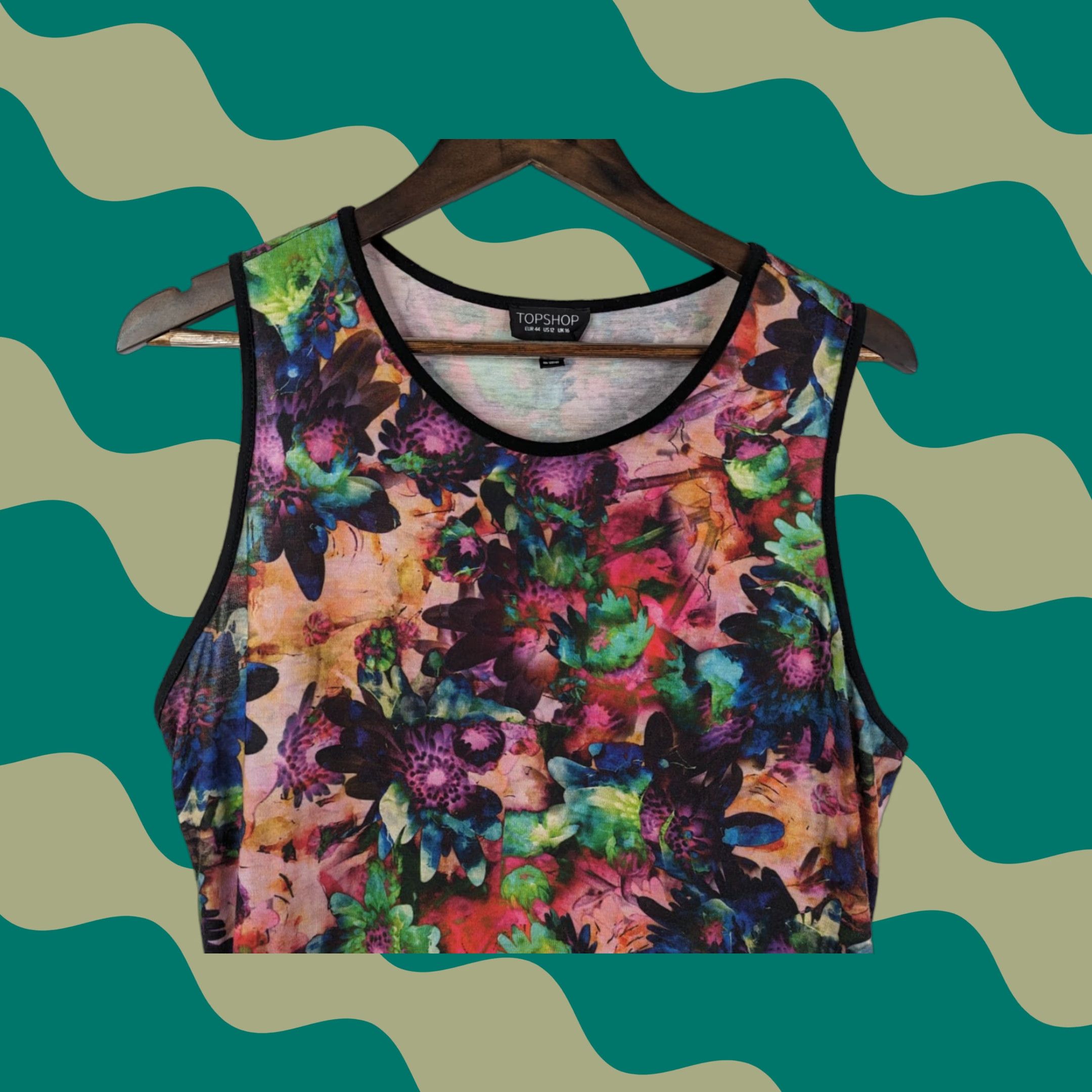 Topshop Top Shop Colorful Floral Sleeveless Mini Dress US 10 UK 14 EUR 42 Multicolor Womens Size L / US 10 / IT 46 - 1 Thumbnail